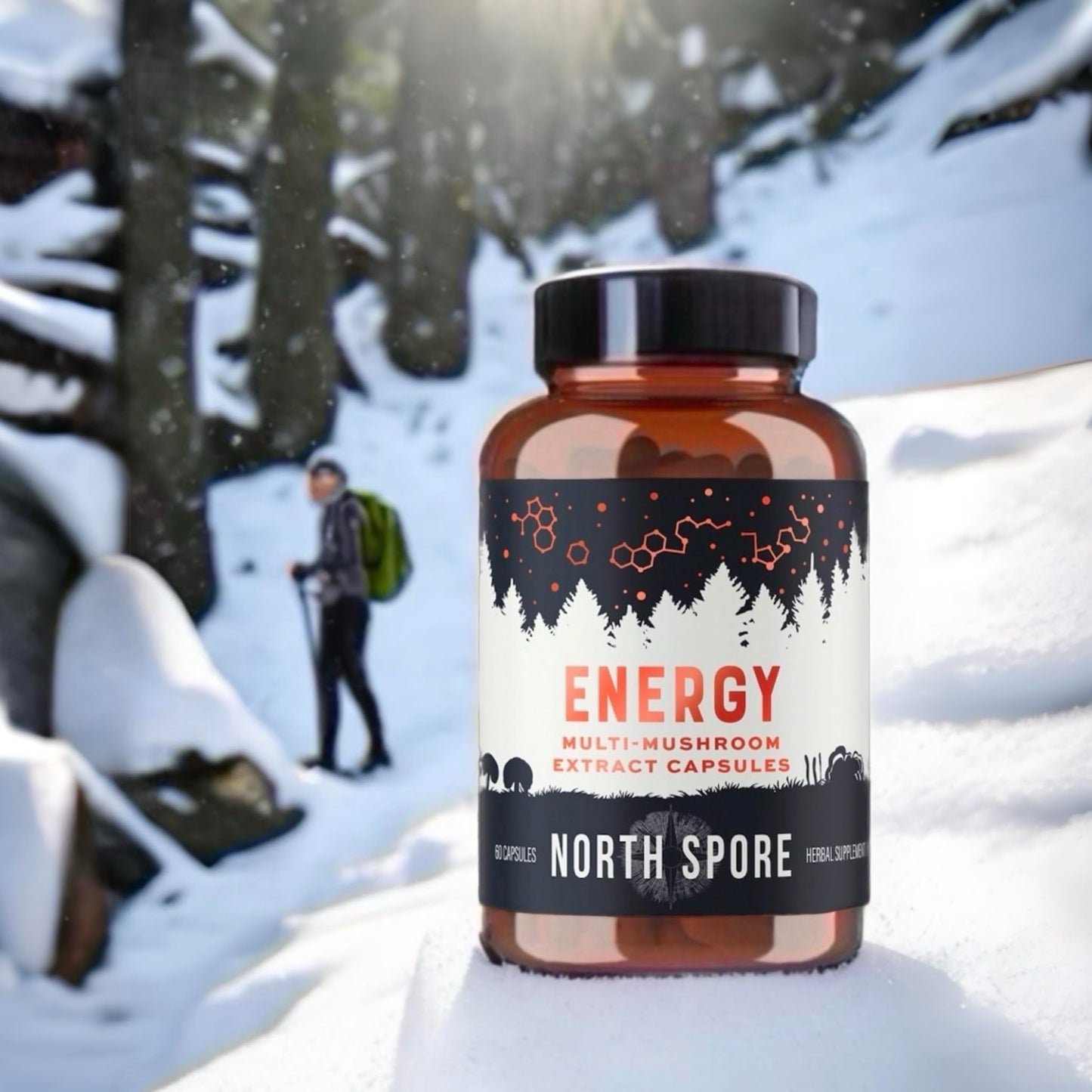 North Spore Organic Energy Mushroom Supplement Capsule 1 Count