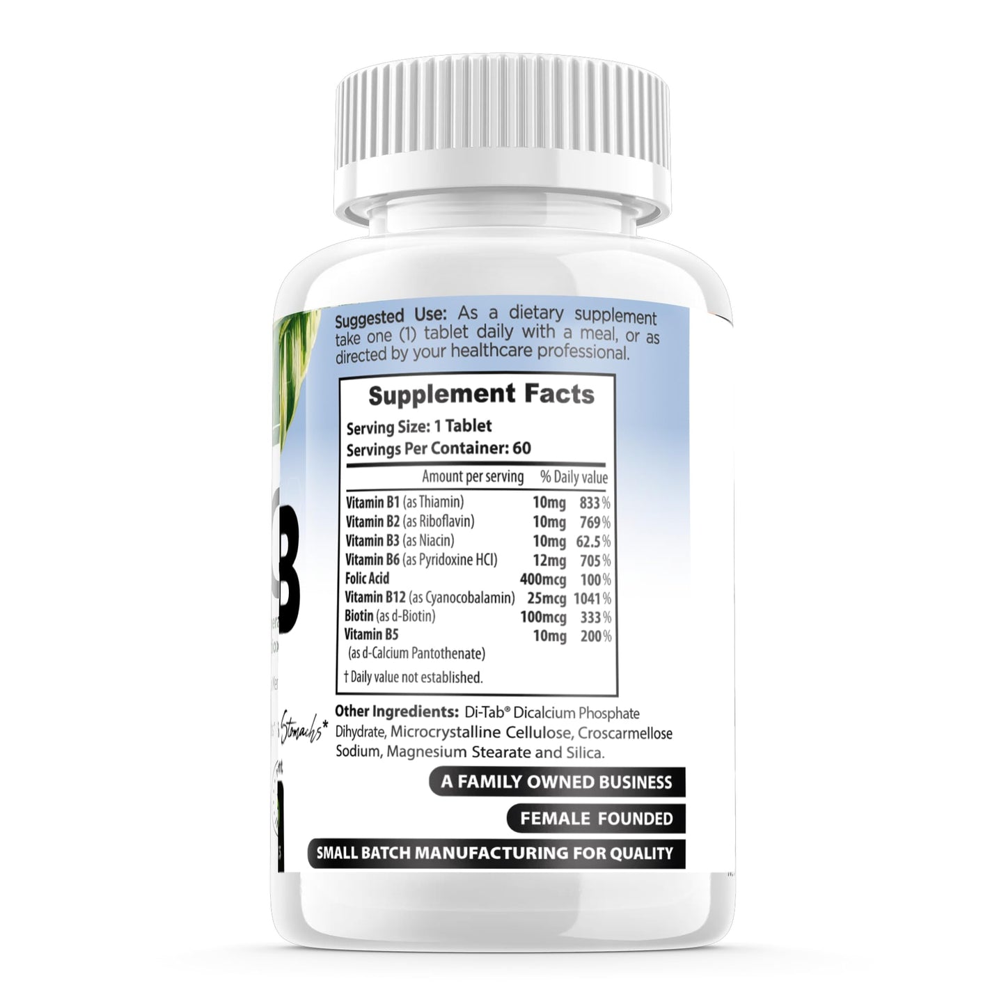 FORTE NATURALS Biotin Vitamin B Complex with B12, Energy & Mood Support, Folic Acid, Prenatal & Postnatal, Tablets, 60 Count