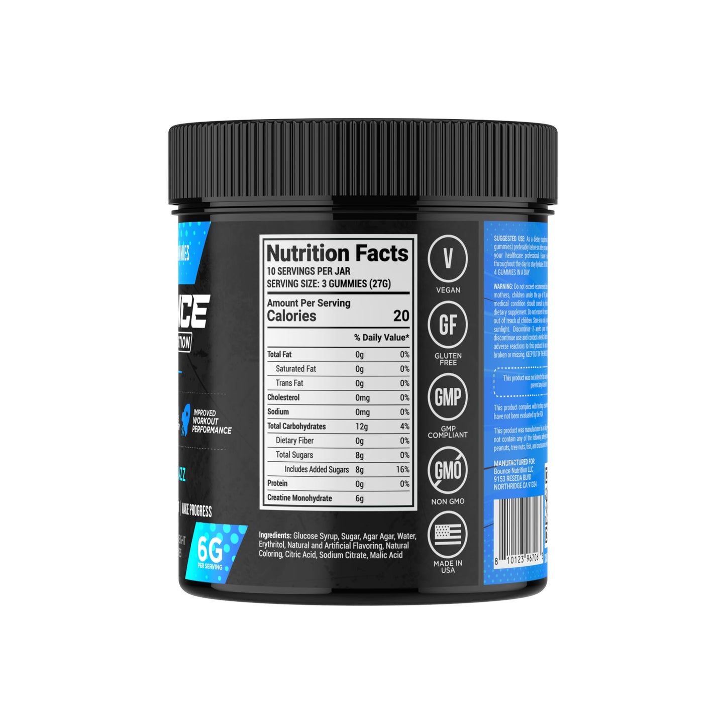 Bounce Pro Creatine Monohydrate Gummies 30 Count