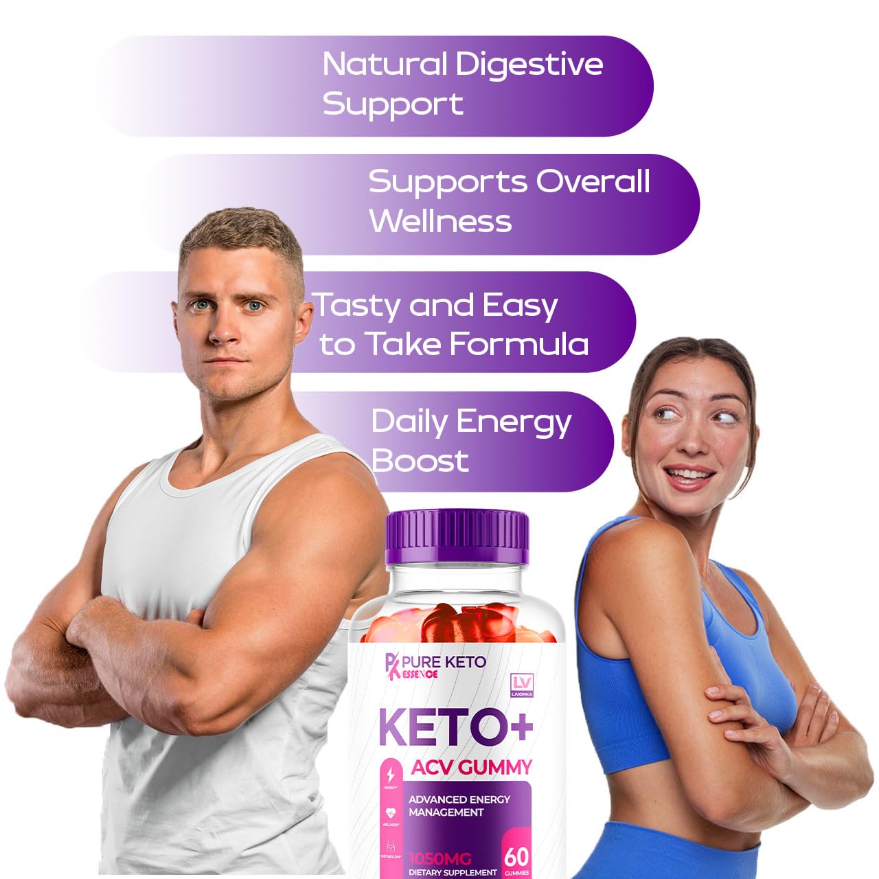 LIVORKA Pure Keto Essence Keto ACV Gummies, 180 Gummies
