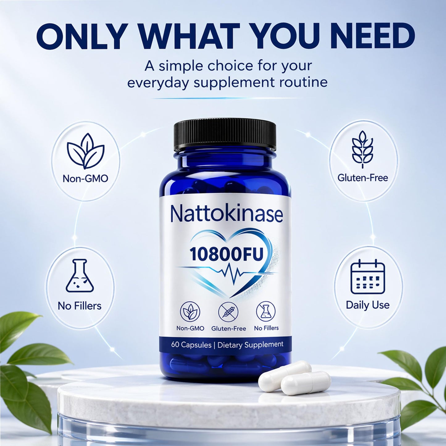 VOSETOKELA Nattokinase 10800 FU Capsules, 60 Capsules