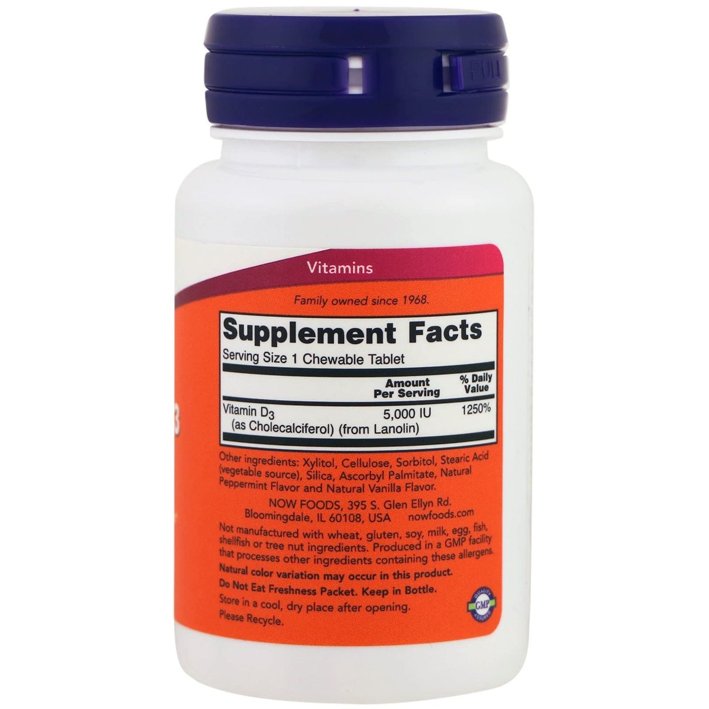NOW Foods Vitamin D-3 5000 IU Capsule, 120 Count