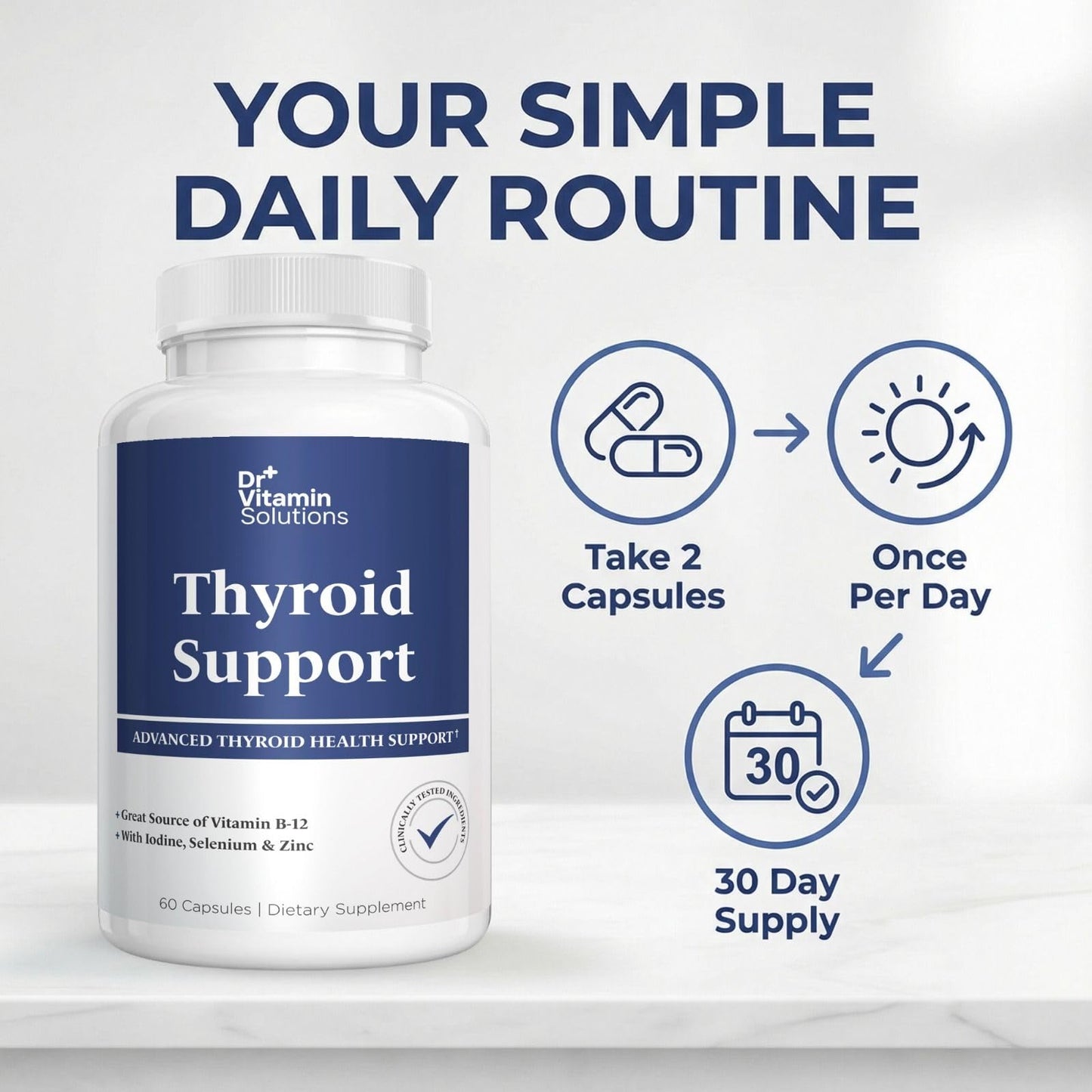 DR VITAMIN SOLUTIONS Thyroid Support Supplement for Women and Men with Iodine 1 Capsule