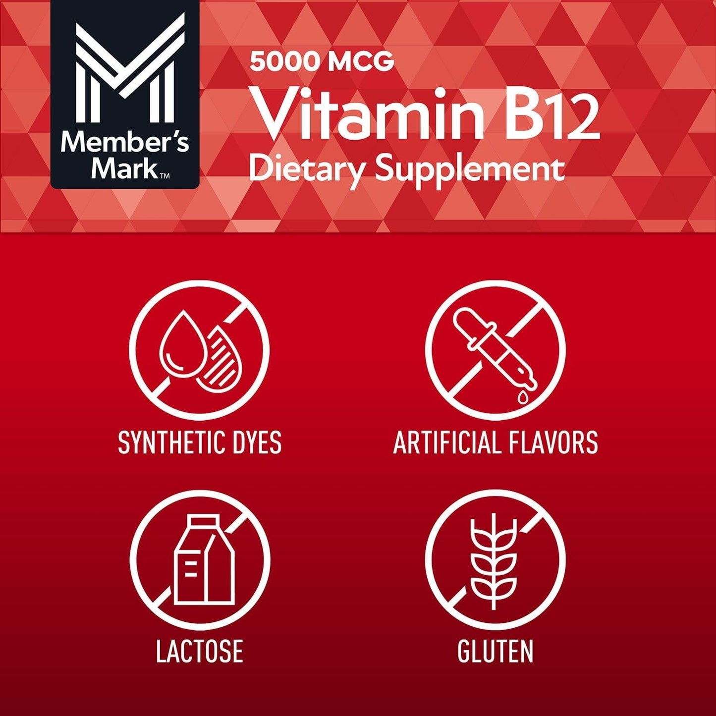 Member’s Mark Vitamin B12 Quick Dissolve Tablets, Cherry, 300 Count, 2 Pack