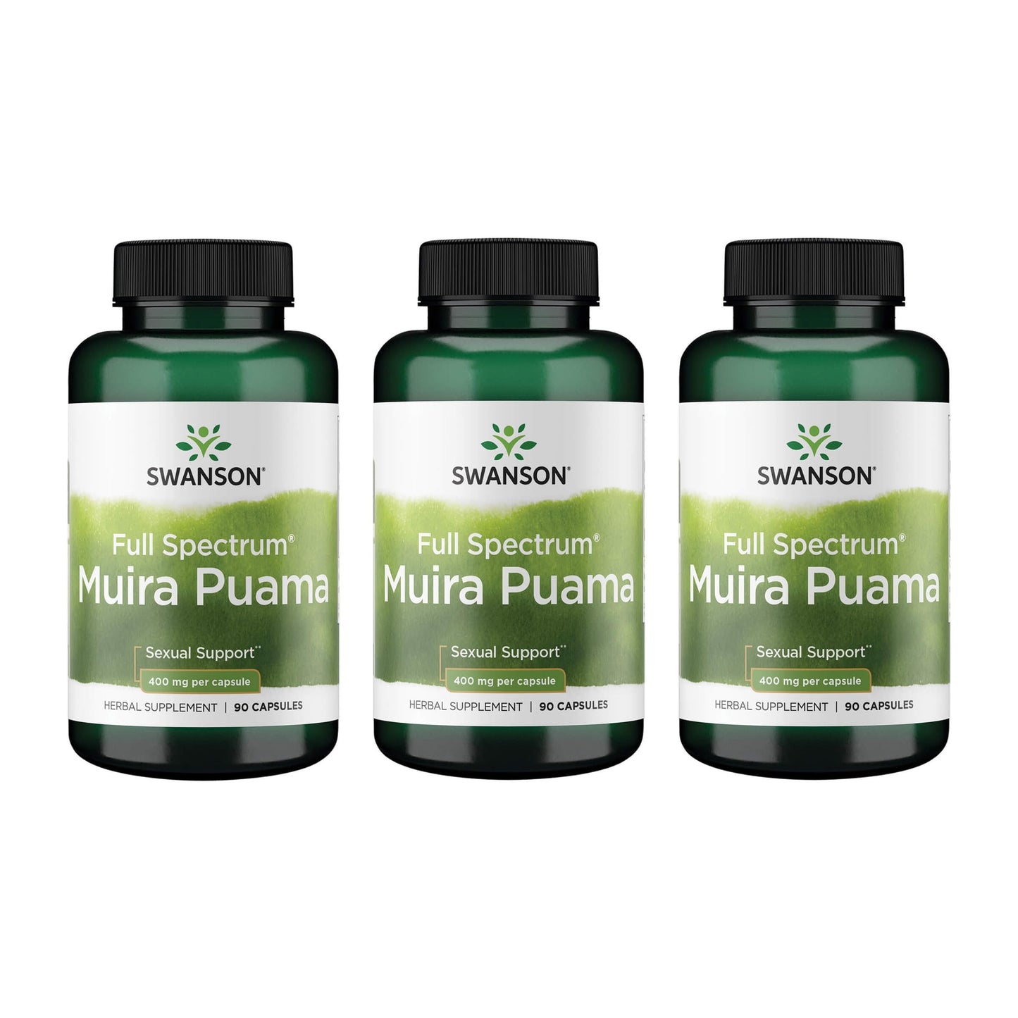Swanson Muira Puama Root Sexual Health Virility Libido Boost Support Men's Women's Supplement 400 mg Capsules 3 Pack
