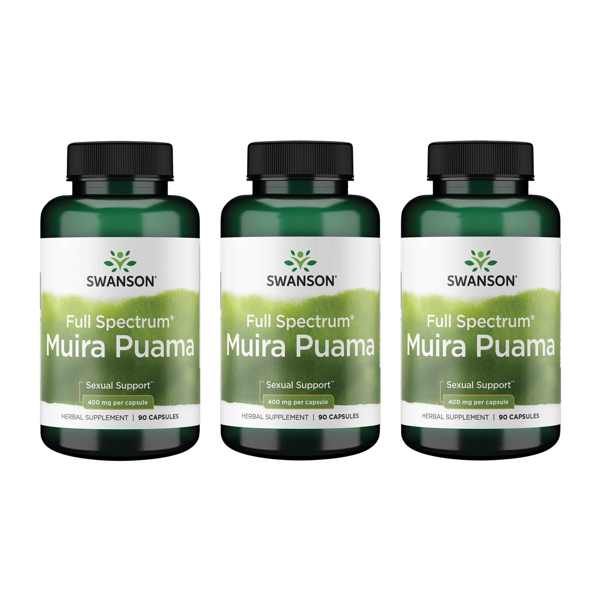 Swanson Muira Puama Root Sexual Health Virility Libido Boost Support Men's Women's Supplement 400 mg Capsules 3 Pack