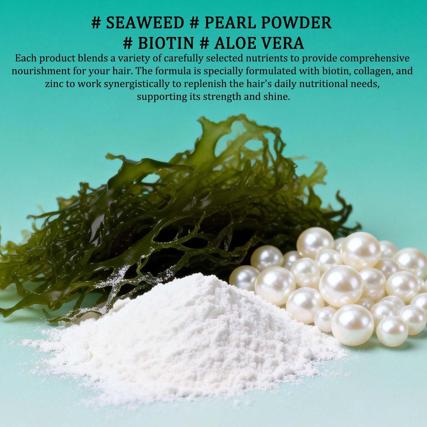 YKSDQ Hair Revive Gummies with Sea Moss & Pearl Powder, 60 Count