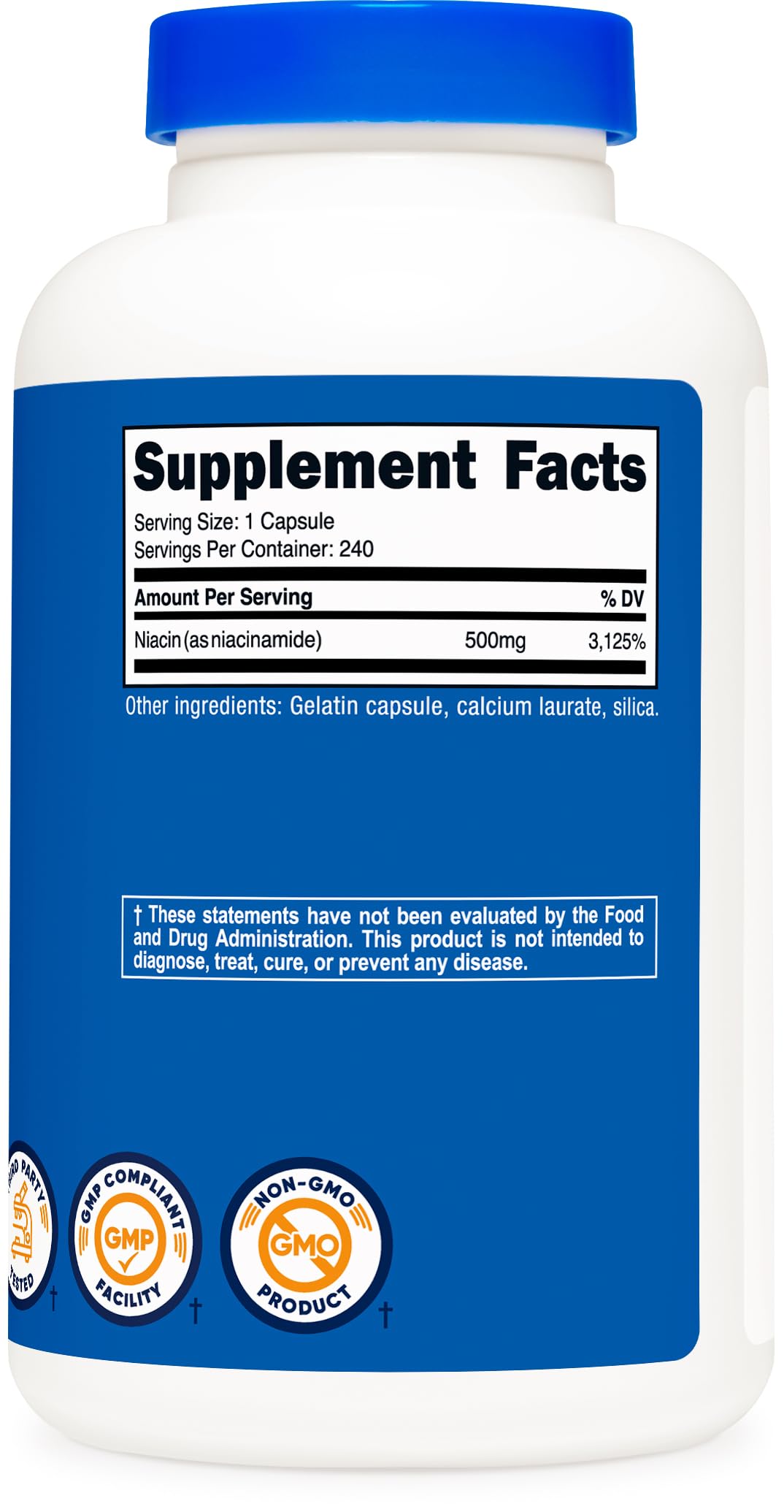 Nutricost Niacinamide Vitamin B3 500mg, 480 Capsules