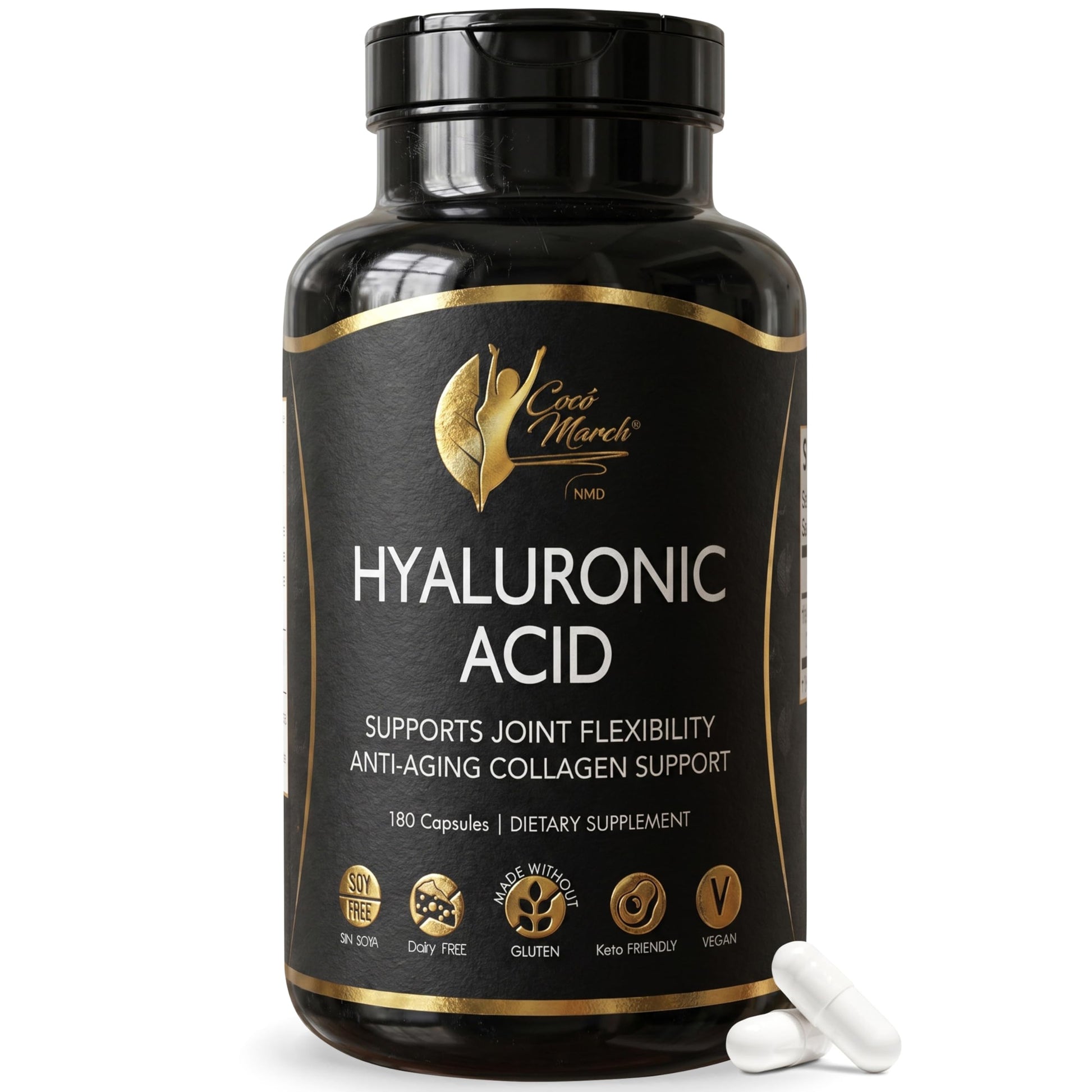 Cocó March N.M.D Hyaluronic Acid Low Molecular Weight – Collagen Support for Skin, Joints & Cellular Hydration 180 Capsules