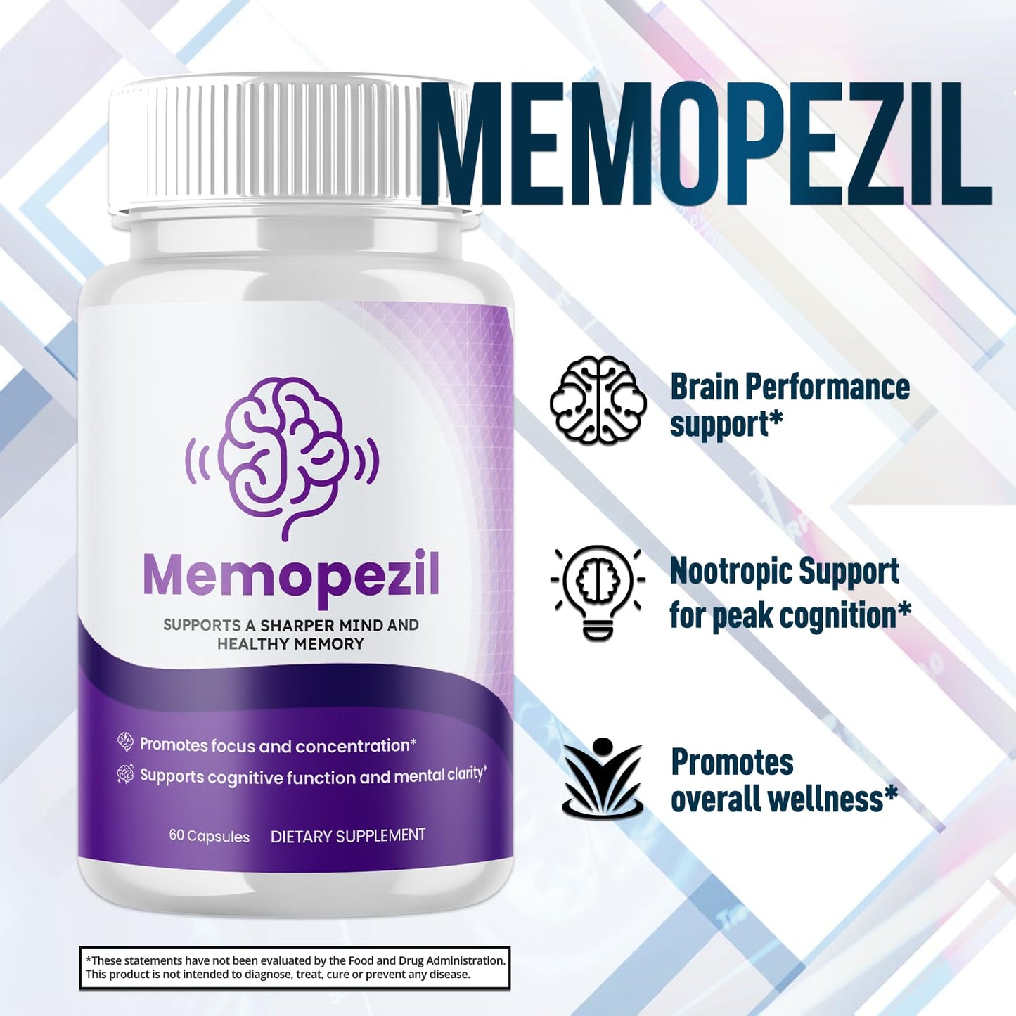 Flex University Memopezil Brain Capsules, 180 Capsules