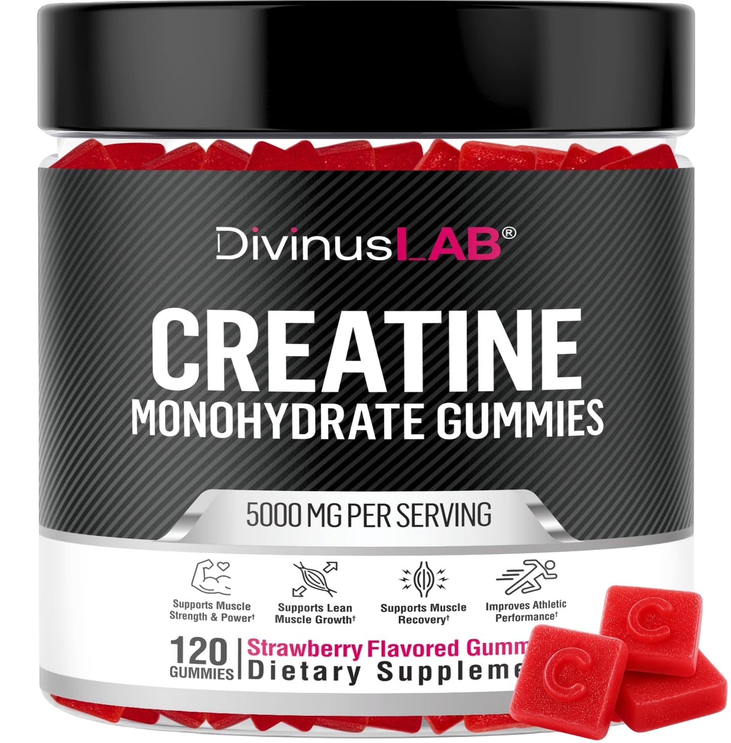 DivinusLab Creatine Monohydrate Gummies 120 Count