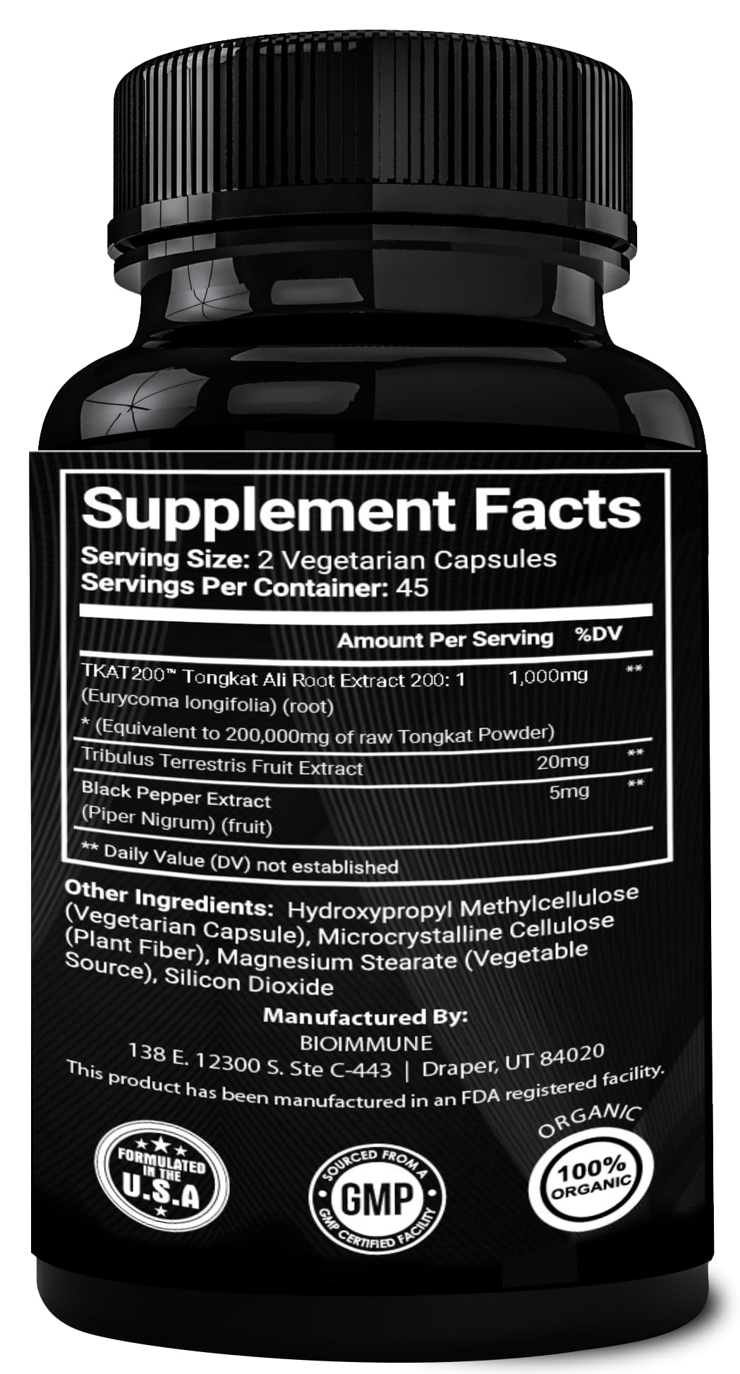 BioImmune Longjack Tongkat Ali Ultra Concentrated Purified Extract Capsule, 90 Capsules