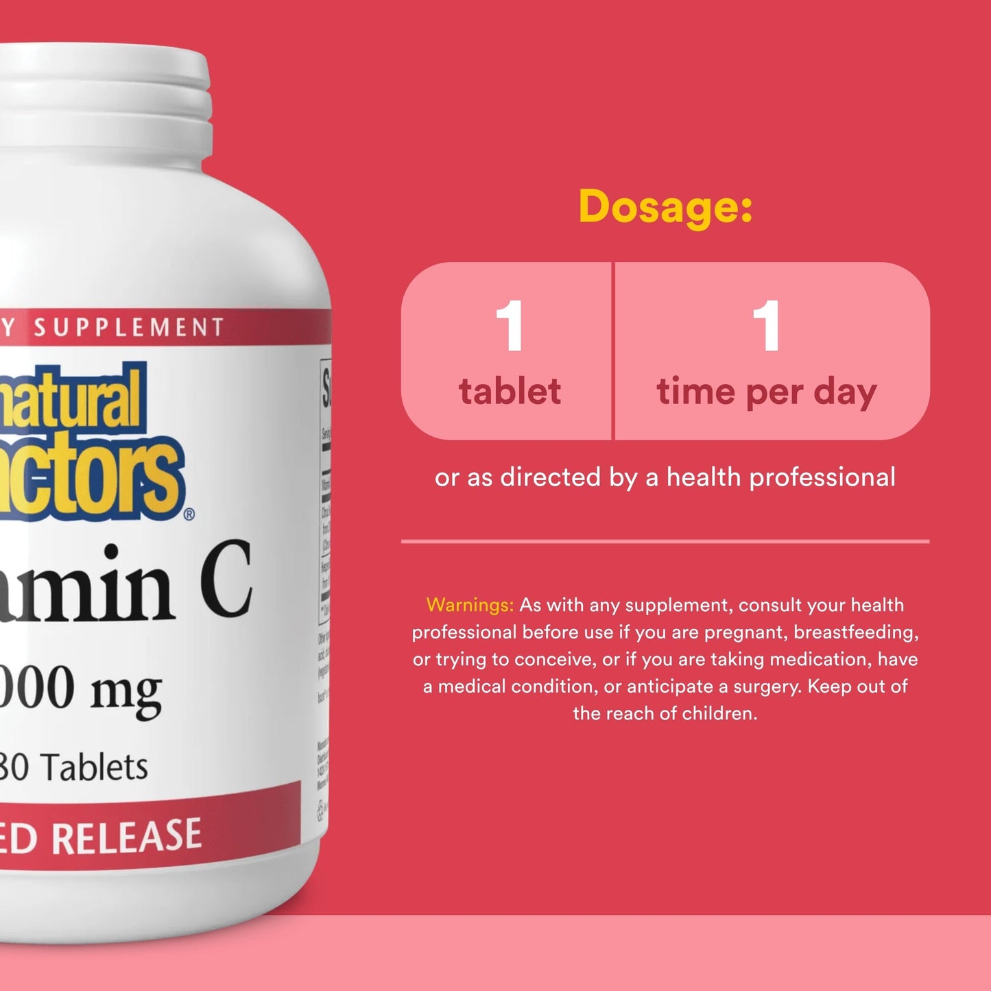 Natural Factors Vitamin C Time Release Tablet 180 Tablets