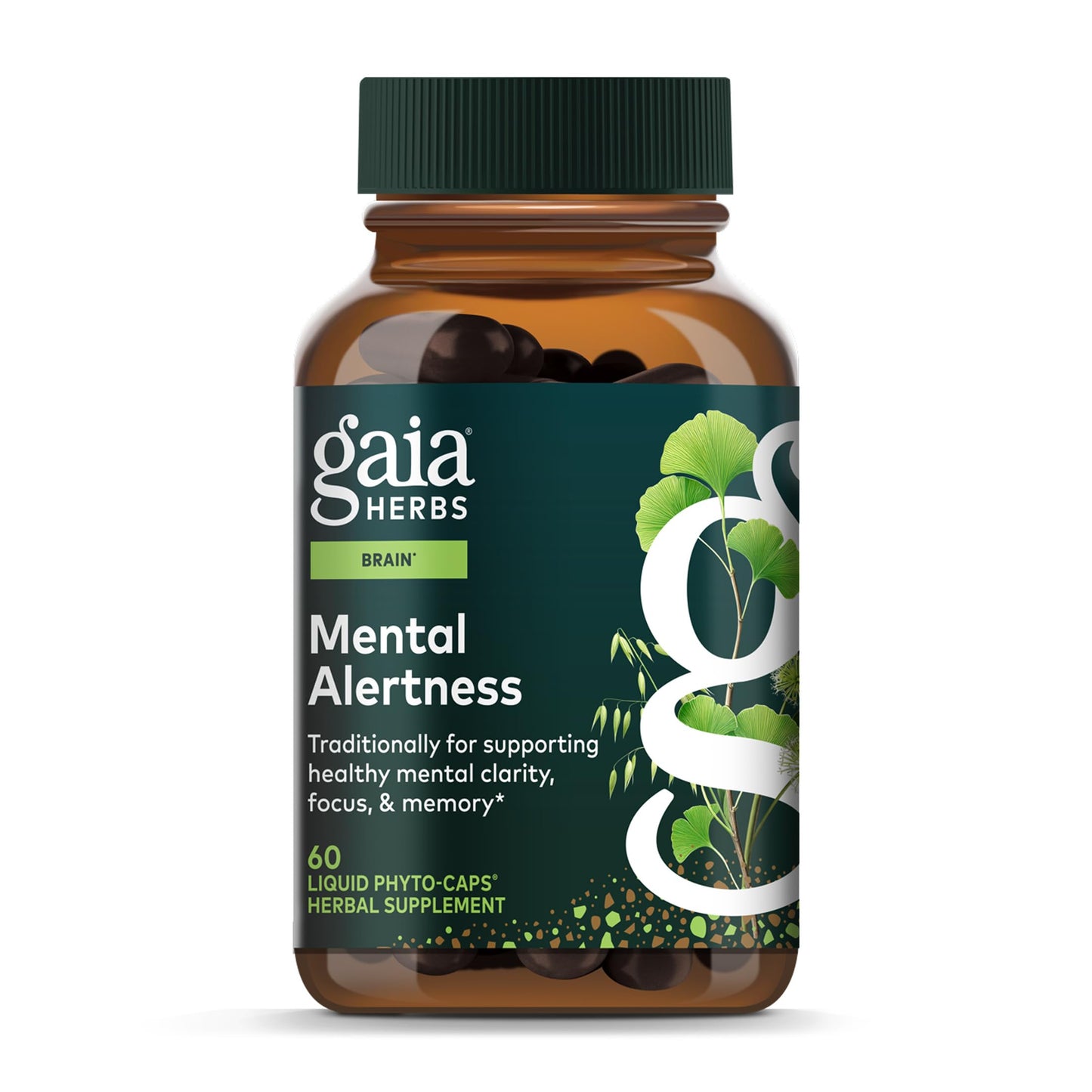 Gaia Herbs Mental Alertness Brain Support Capsules, 60 Count