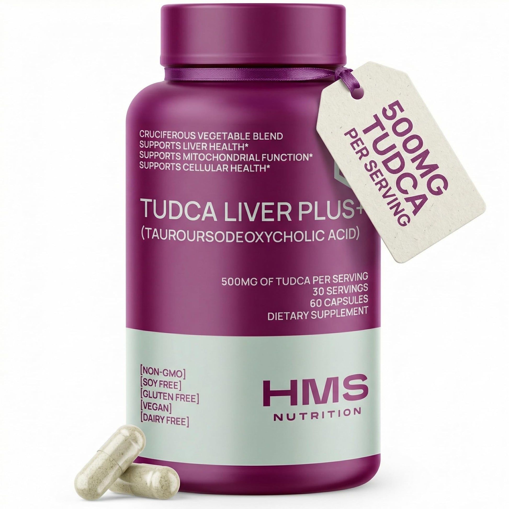 HMS Nutrition TUDCA 1000mg Liver Support Supplement, 60 Capsules