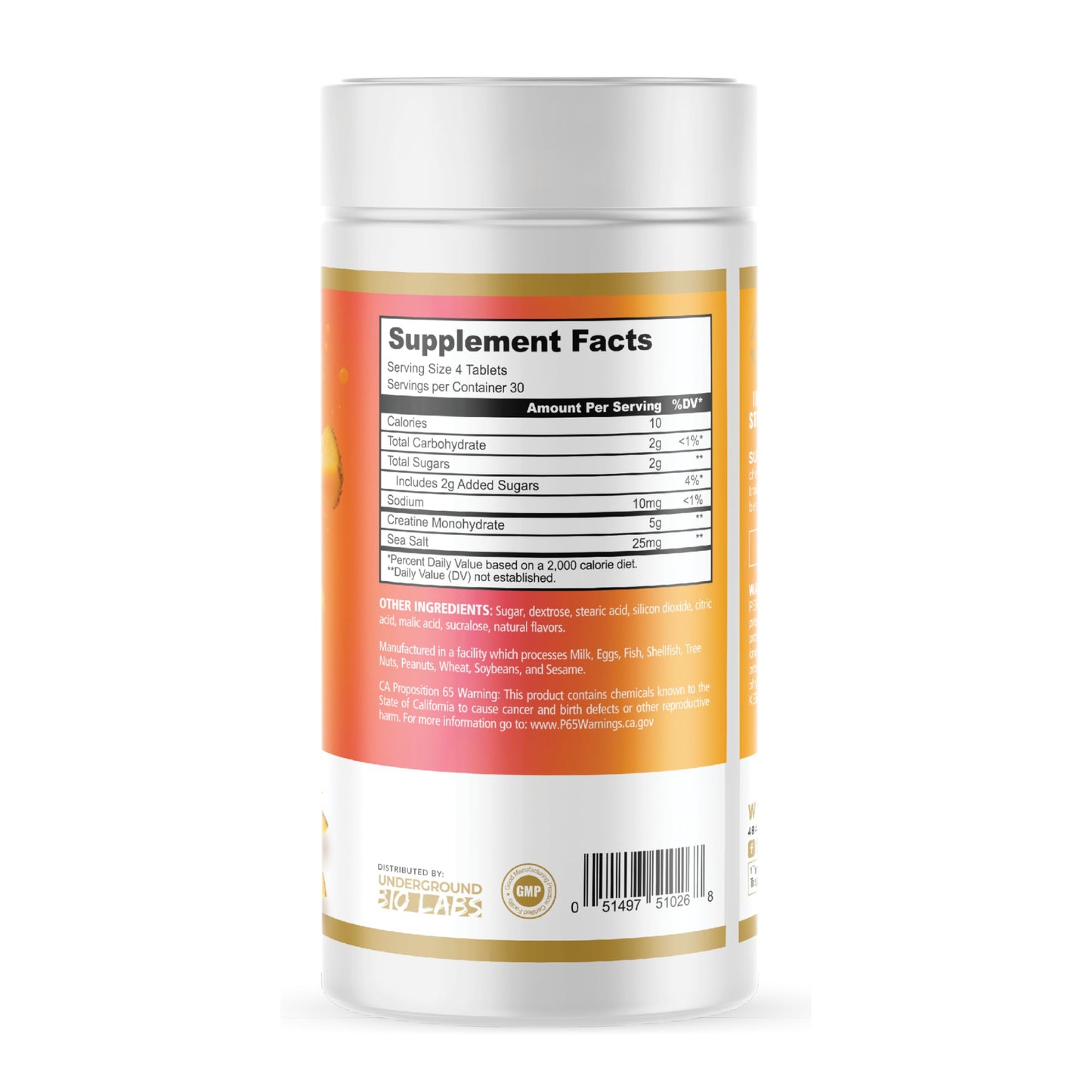 Underground Bio Labs Panda Supps Creatine Bites for Men and Women Chewable, 120 Count