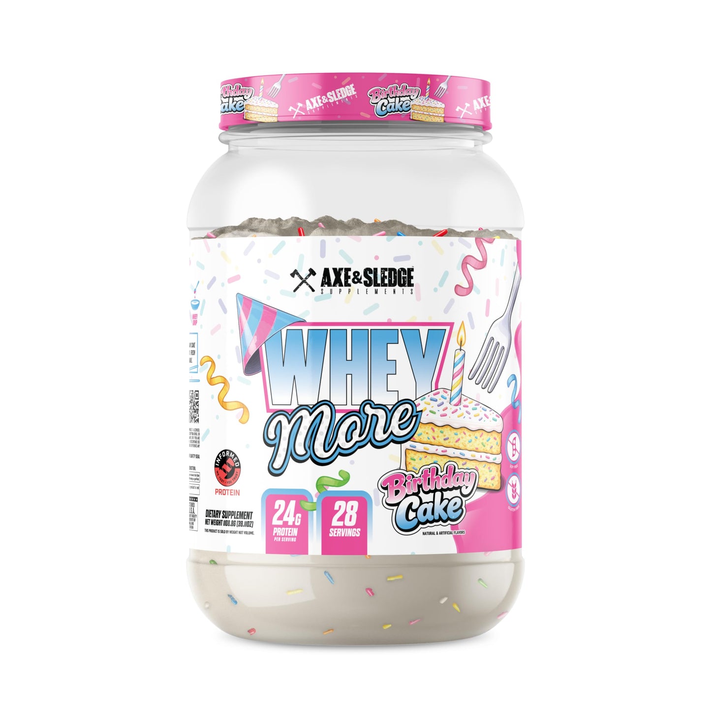Axe & Sledge Whey More Protein Blend Protein Powder Birthday Cake