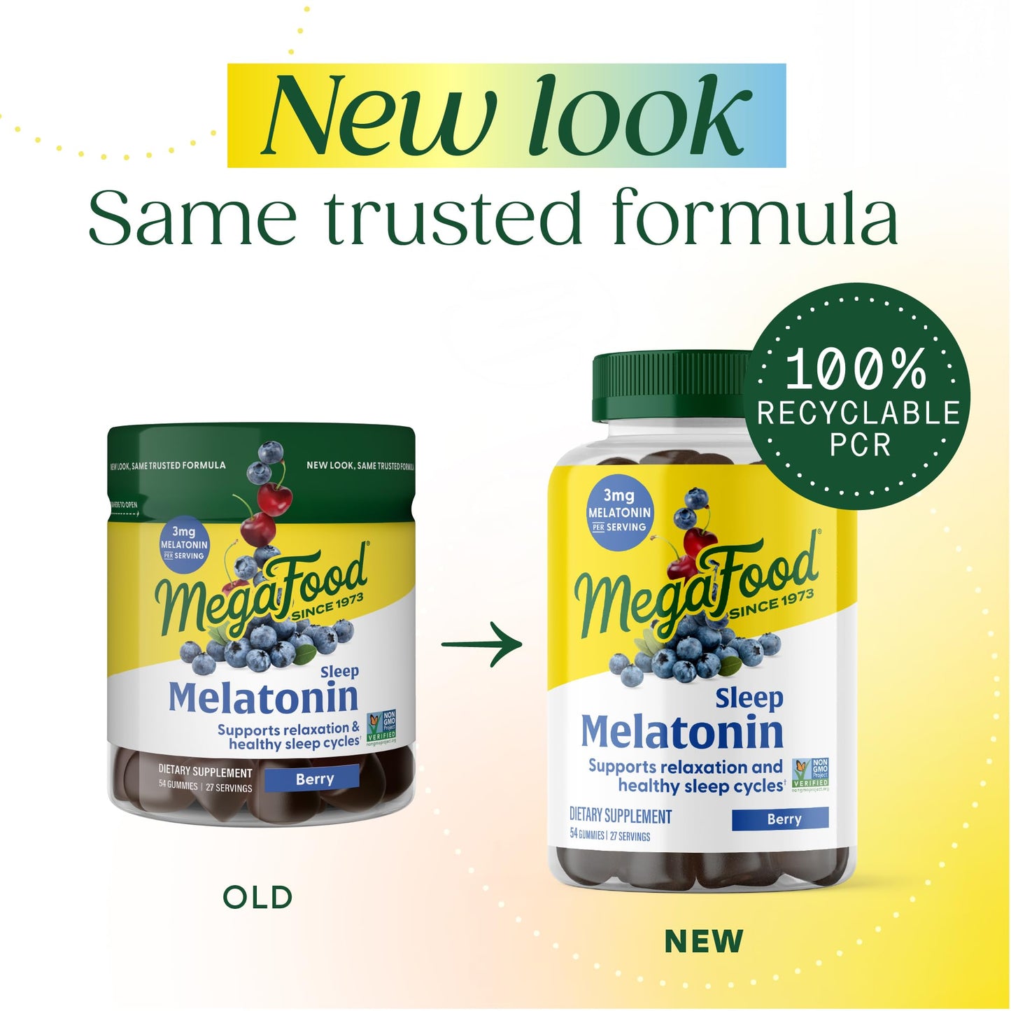 MegaFood Melatonin Gummies 3mg per Serving, 54 Count