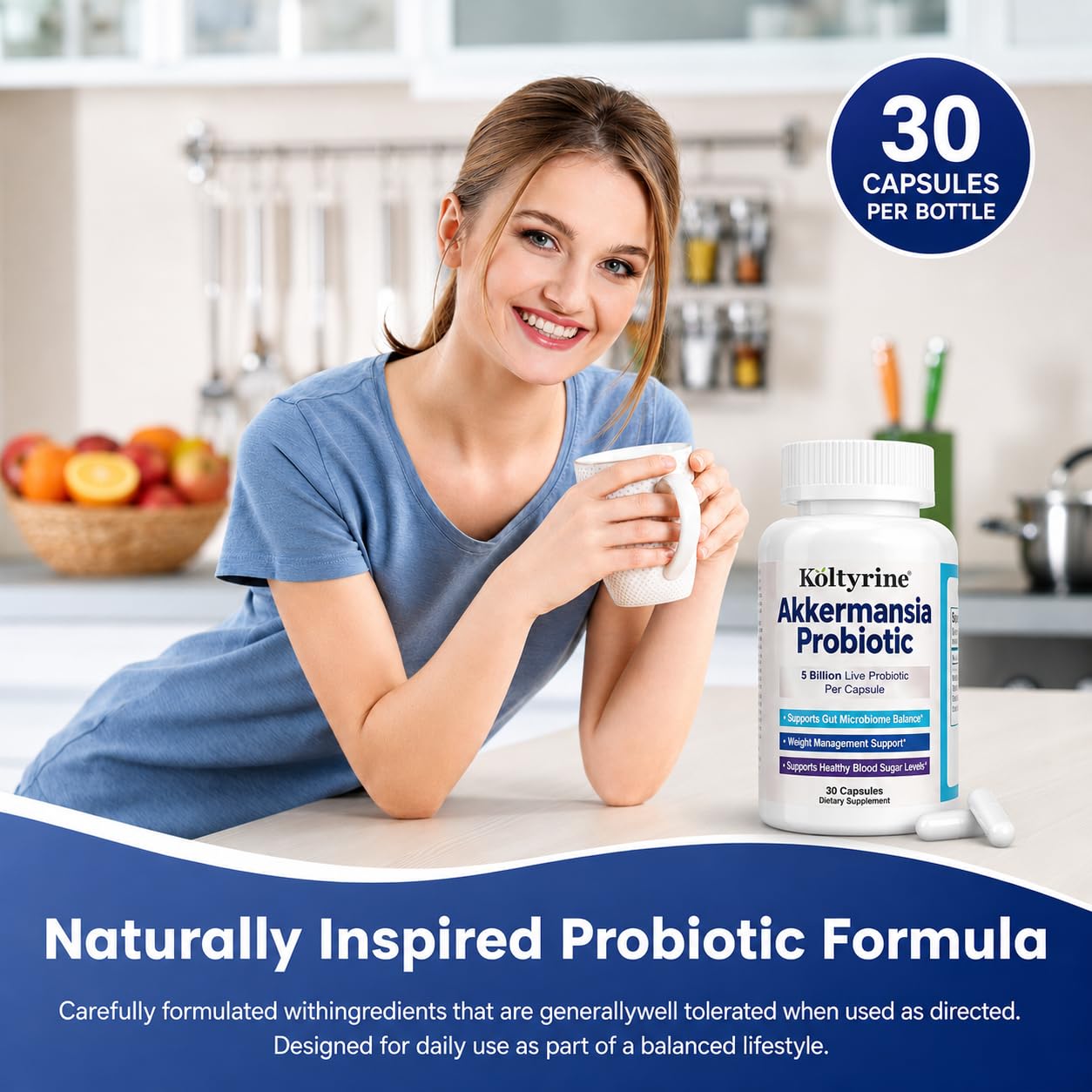 Koltyrine Akkermansia Probiotic, 30 Capsules