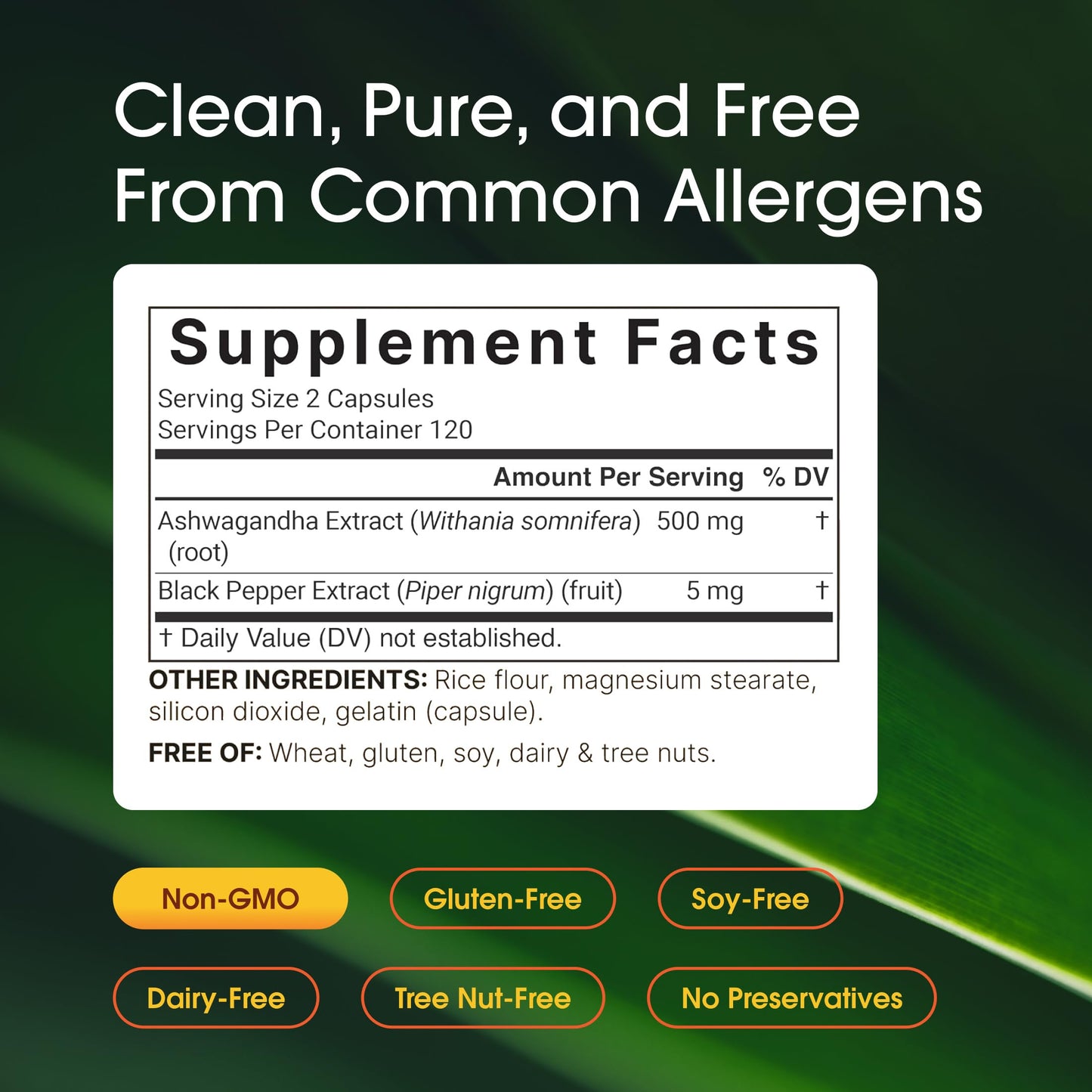 NatureBell Ashwagandha Root with Black Pepper Extract Capsules, 240 Capsules