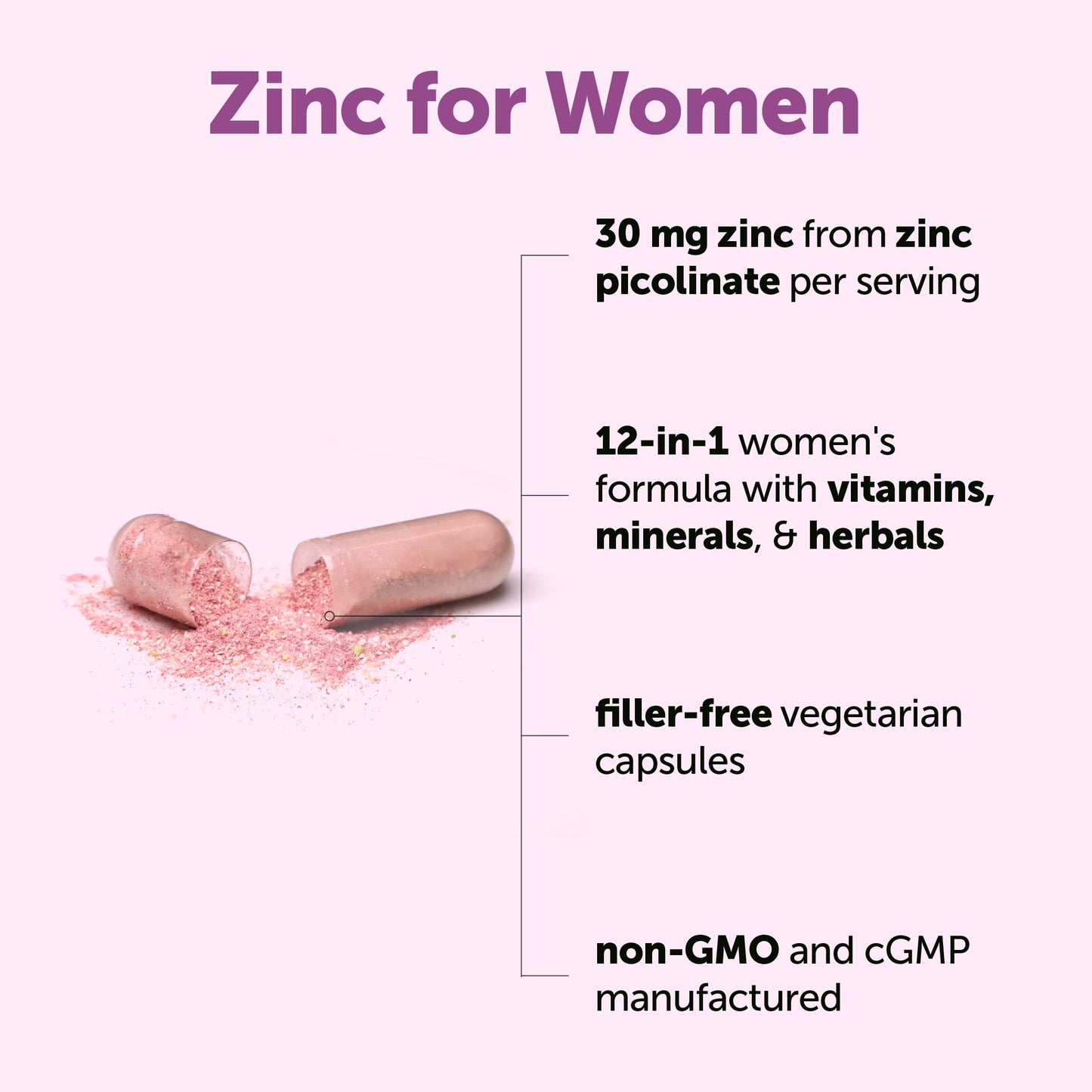 Micro Ingredients Zinc for Women, 30mg Zinc Picolinate 12-in-1 Immune Support Formula with Vitamins C, E & D3 + K2, Selenium, Copper, Quercetin & Lysine, Filler Free, Non-GMO, Gluten Free, 240 Veg Capsules