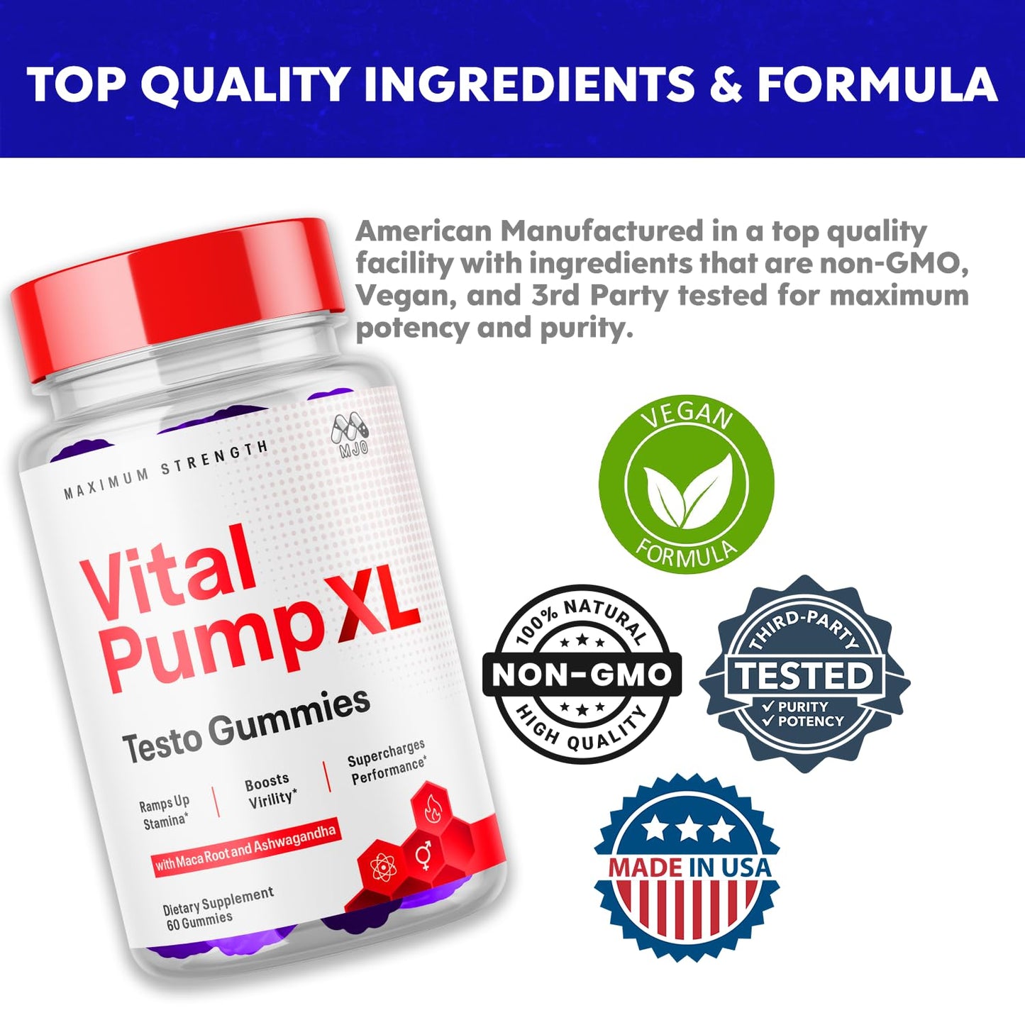 MJO Vital Pump XL Gummies 60 Count