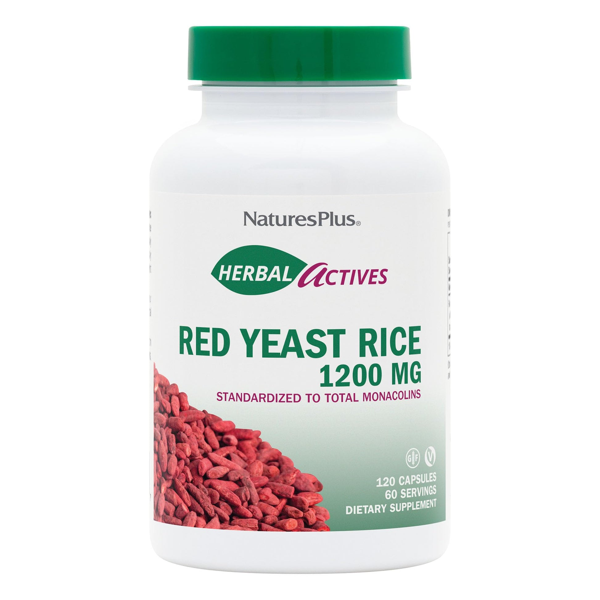 NaturesPlus Herbal Actives Red Yeast Rice 1200 mg Capsule, 120 Capsules