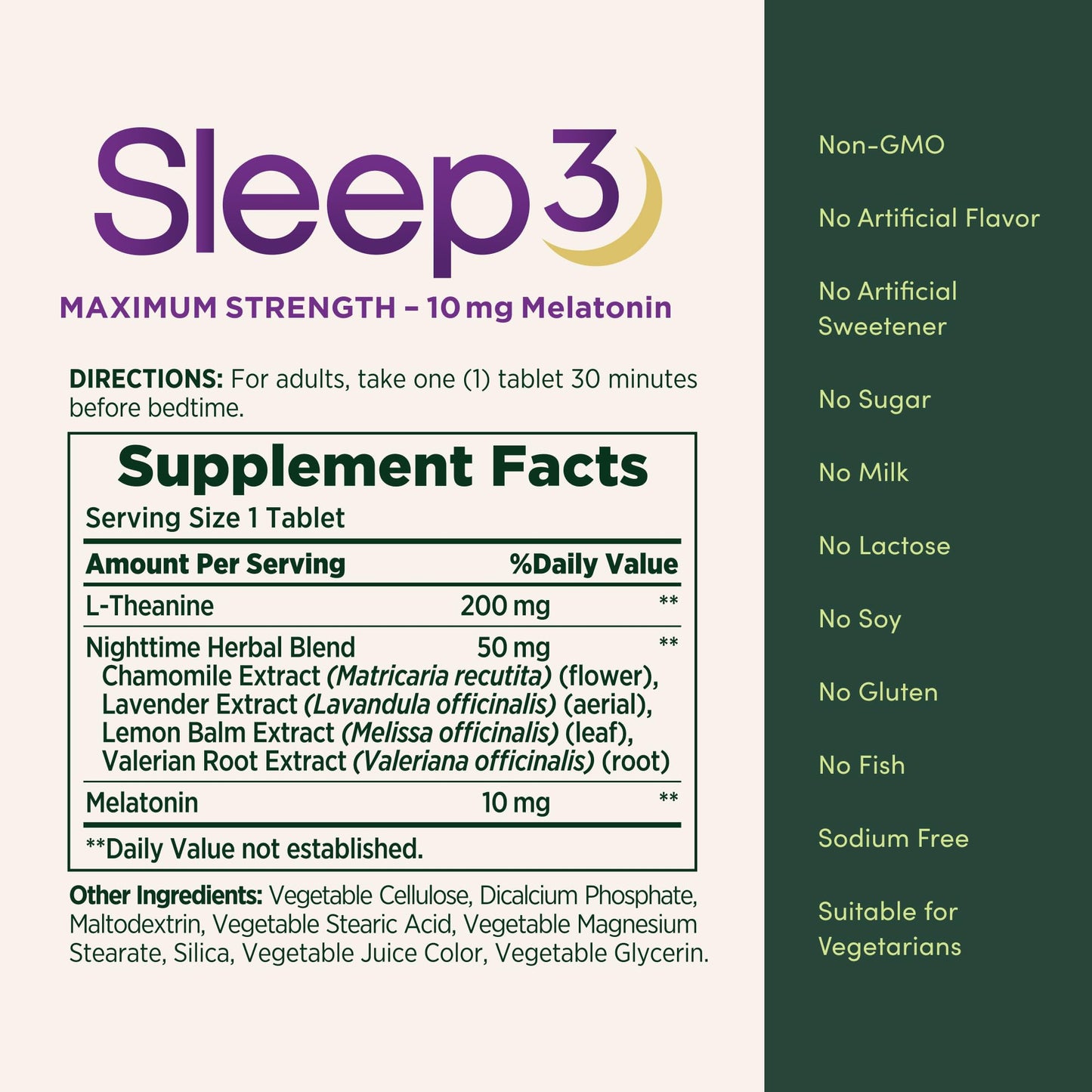 Nature's Bounty Sleep3 Melatonin 10mg Tri-Layered Tablets, 60 Tablets