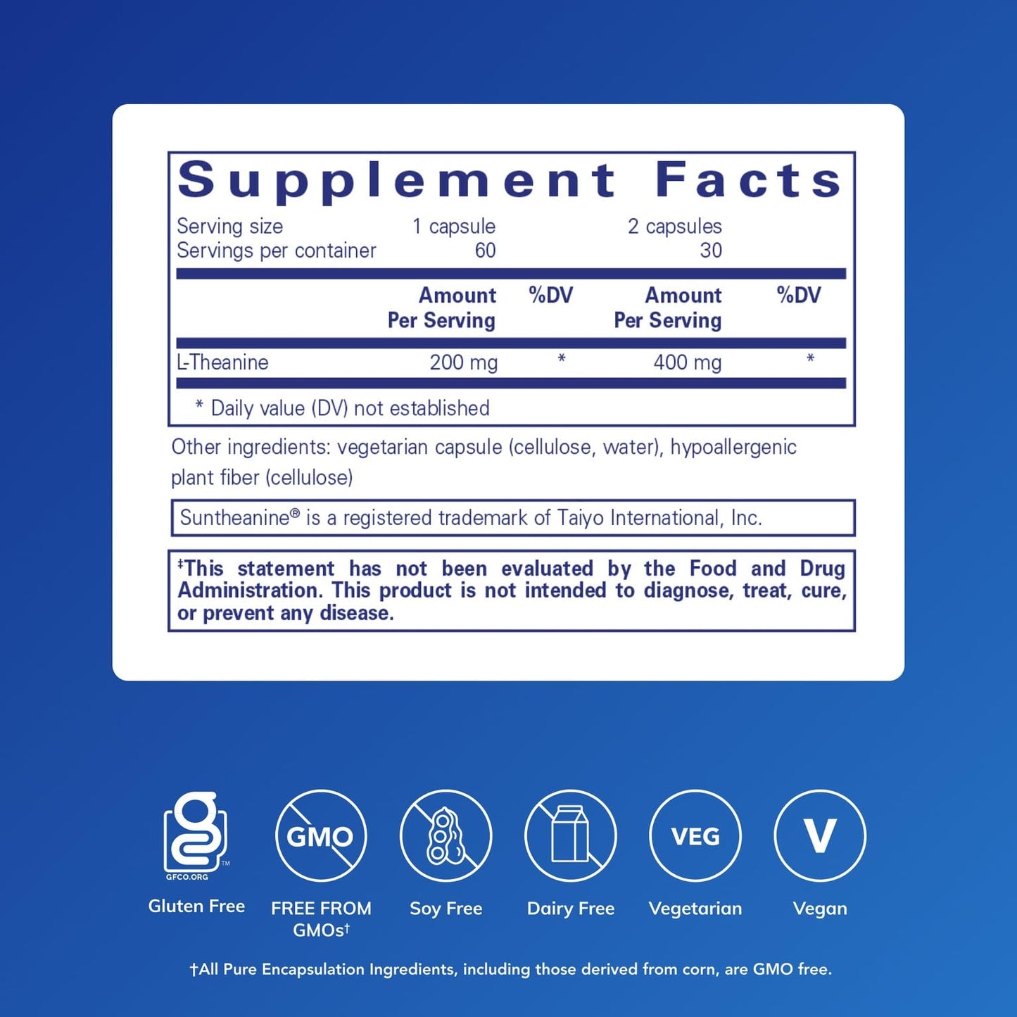 Pure Encapsulations L-Theanine Capsule 60 Capsules