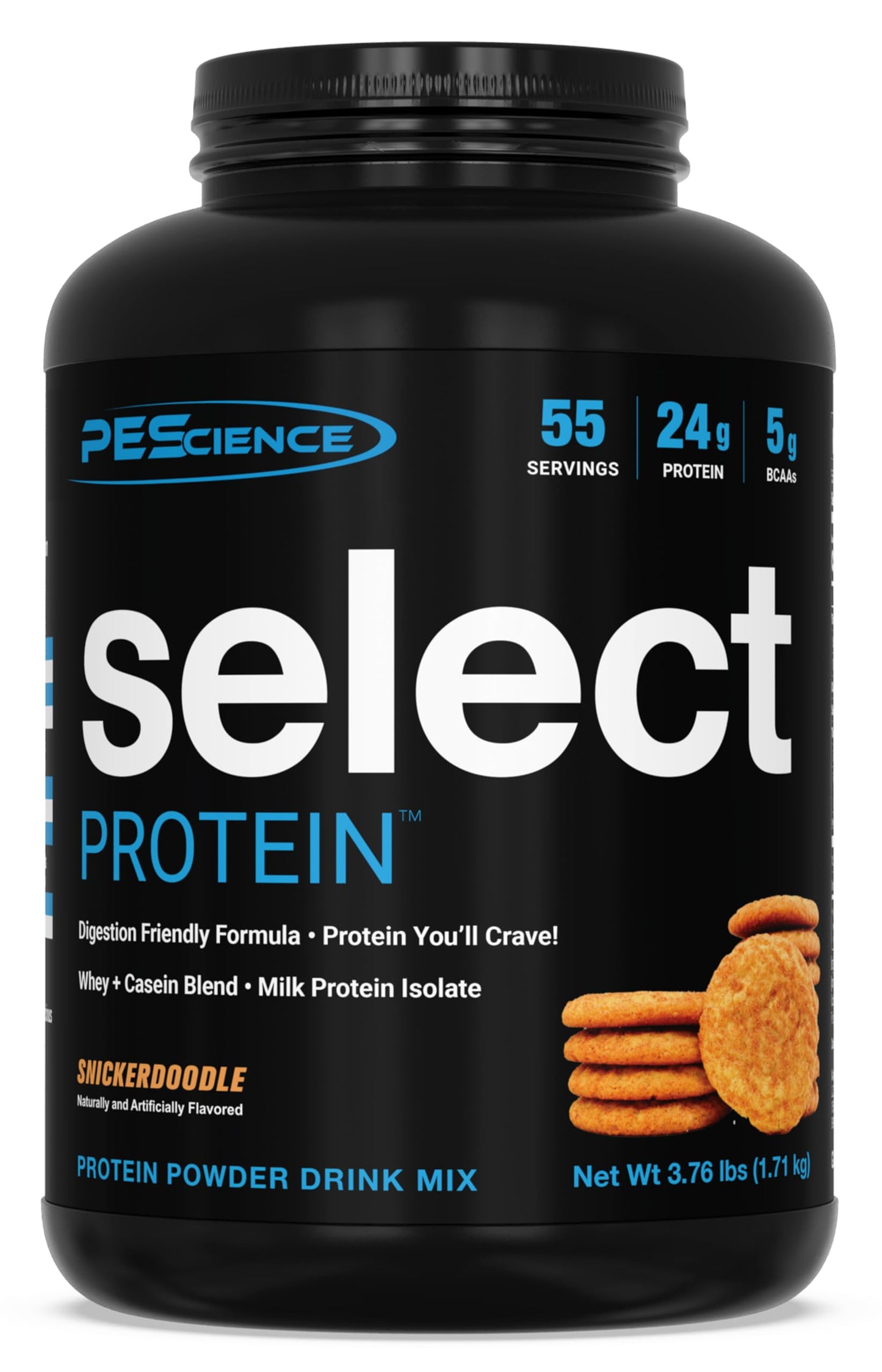 PEScience Select Protein Powder, Whey and Casein Blend, Snickerdoodle, Powder, 55 Servings