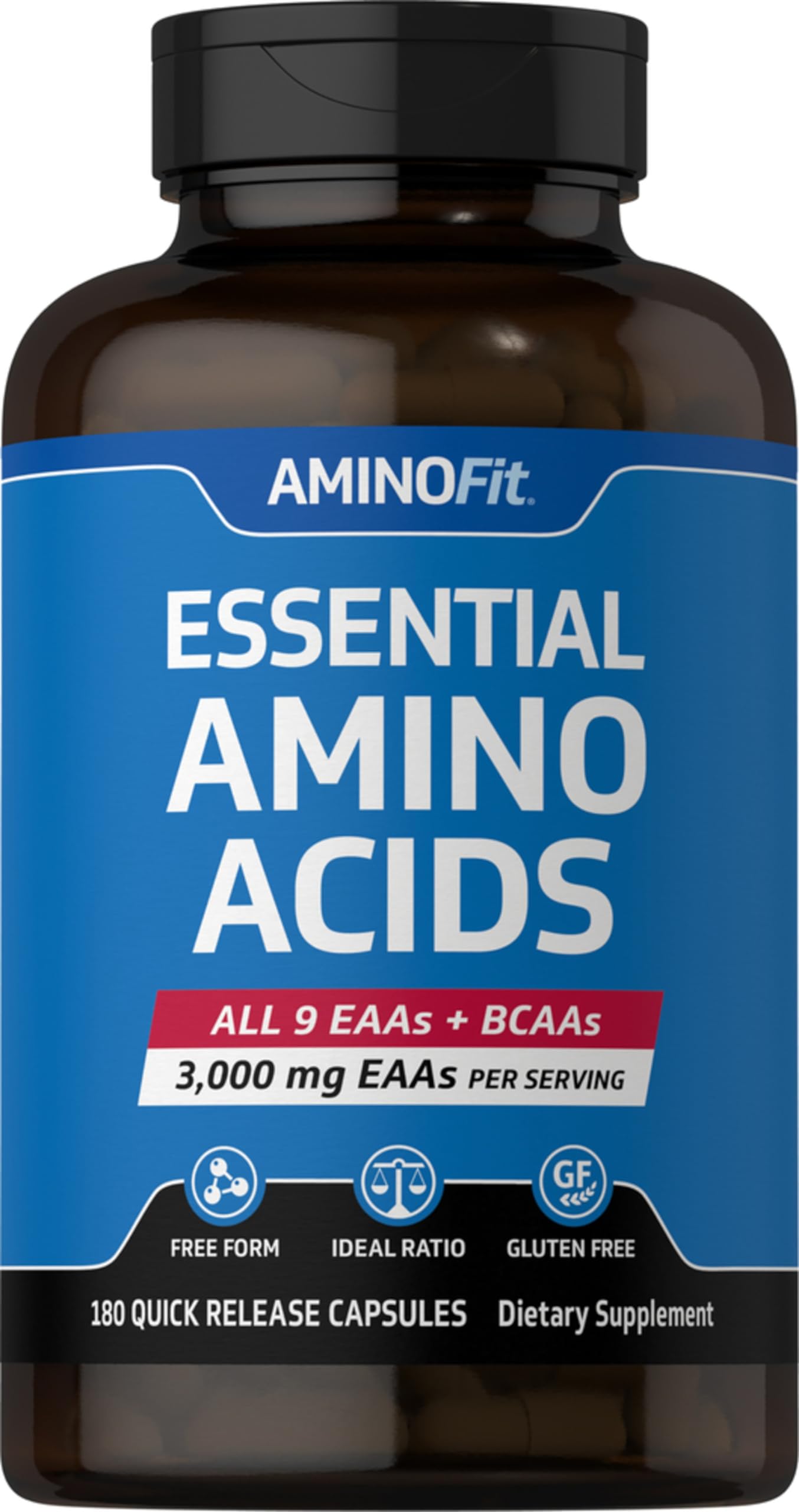 Piping Rock Essential Amino Acids Capsules 3000mg, 180 Count