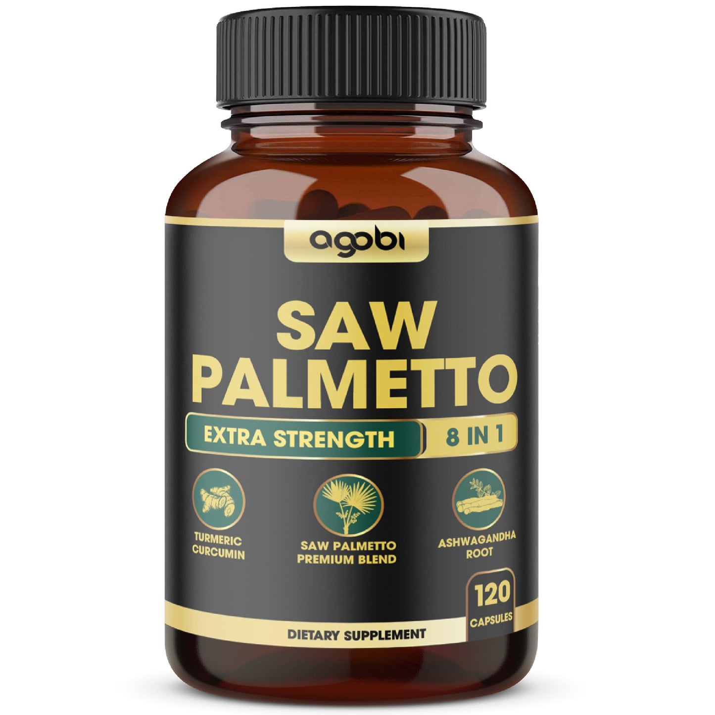 agobi Saw Palmetto Prostate Support Supplement Capsules, 120 Count