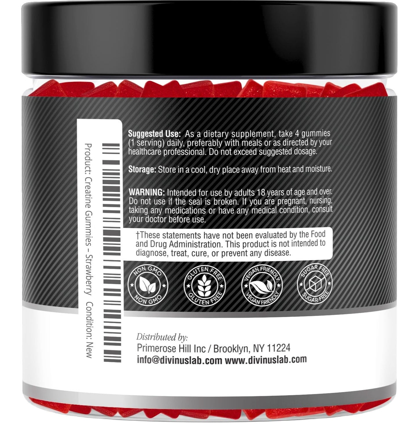 DivinusLab Creatine Monohydrate Gummies 120 Count