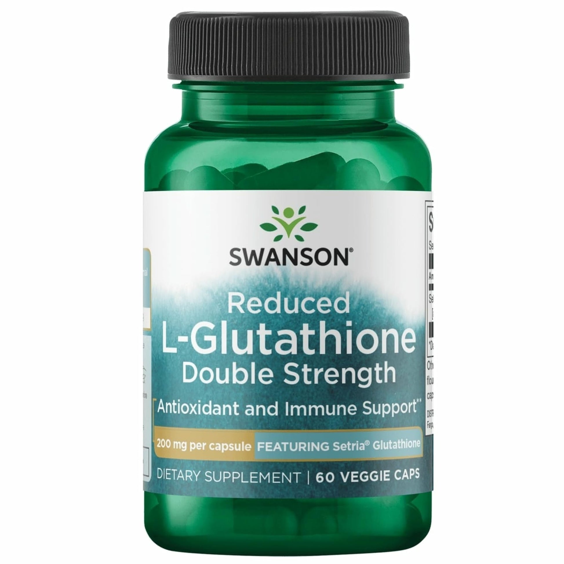 Swanson Amino Acid High Potency L-Glutathione 200 mg, Veg Capsules, 60 Count