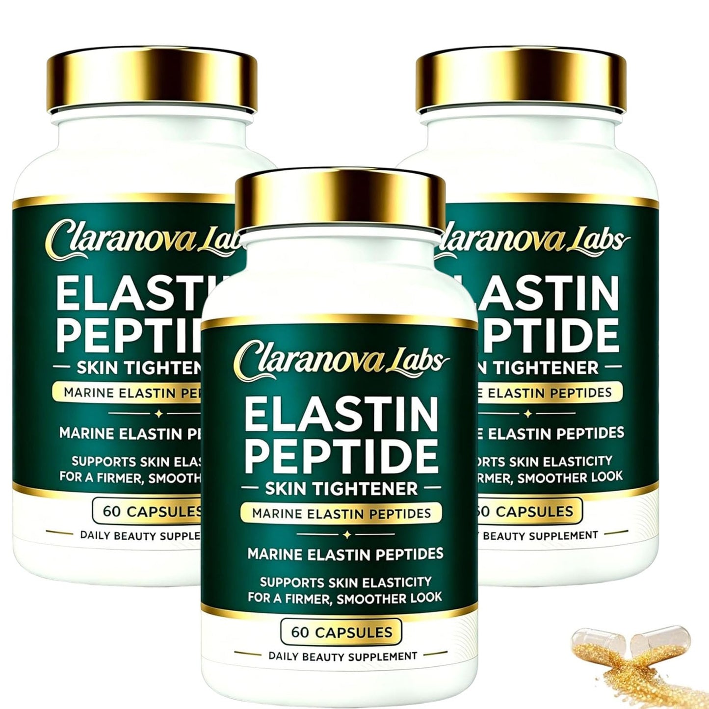Keikeyo Elastin Peptides - Marine Elastin Peptide Skin Tightening Formula from Wild-Caught Fish, Rebuilds Snap-Back, Firms from Within Capsule, 1 Count