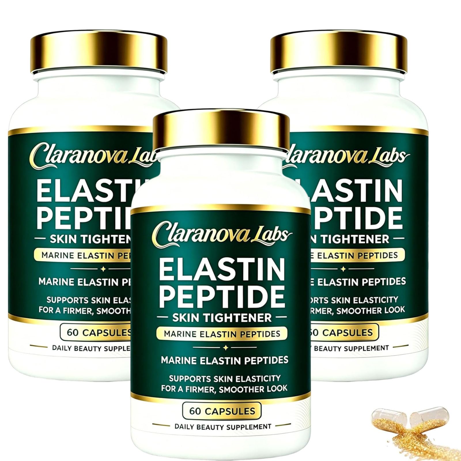Keikeyo Elastin Peptides - Marine Elastin Peptide Skin Tightening Formula from Wild-Caught Fish, Rebuilds Snap-Back, Firms from Within Capsule, 1 Count
