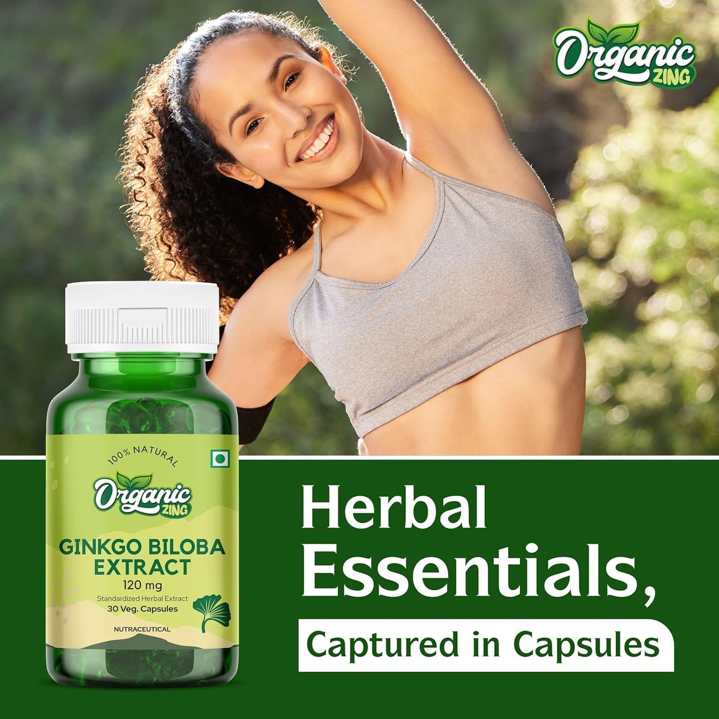 ORGANIC ZING Ginkgo Biloba Extract 120 mg Capsule, 30 Capsules