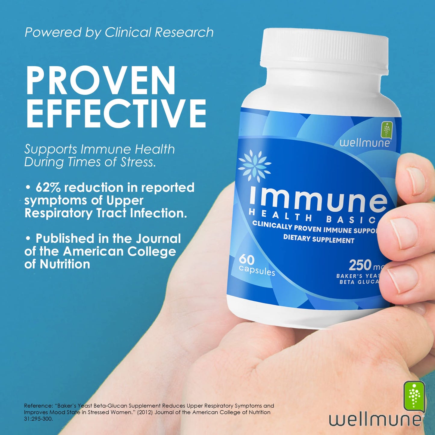 Immune Health Basics Ultra Strength Immunity - Clinically Proven Immunity Support - Wellmune Highly Purified Beta Glucan - Gluten-Free, Non-allergenic, Non-GMO and Vegan Capsules, 60 Capsules