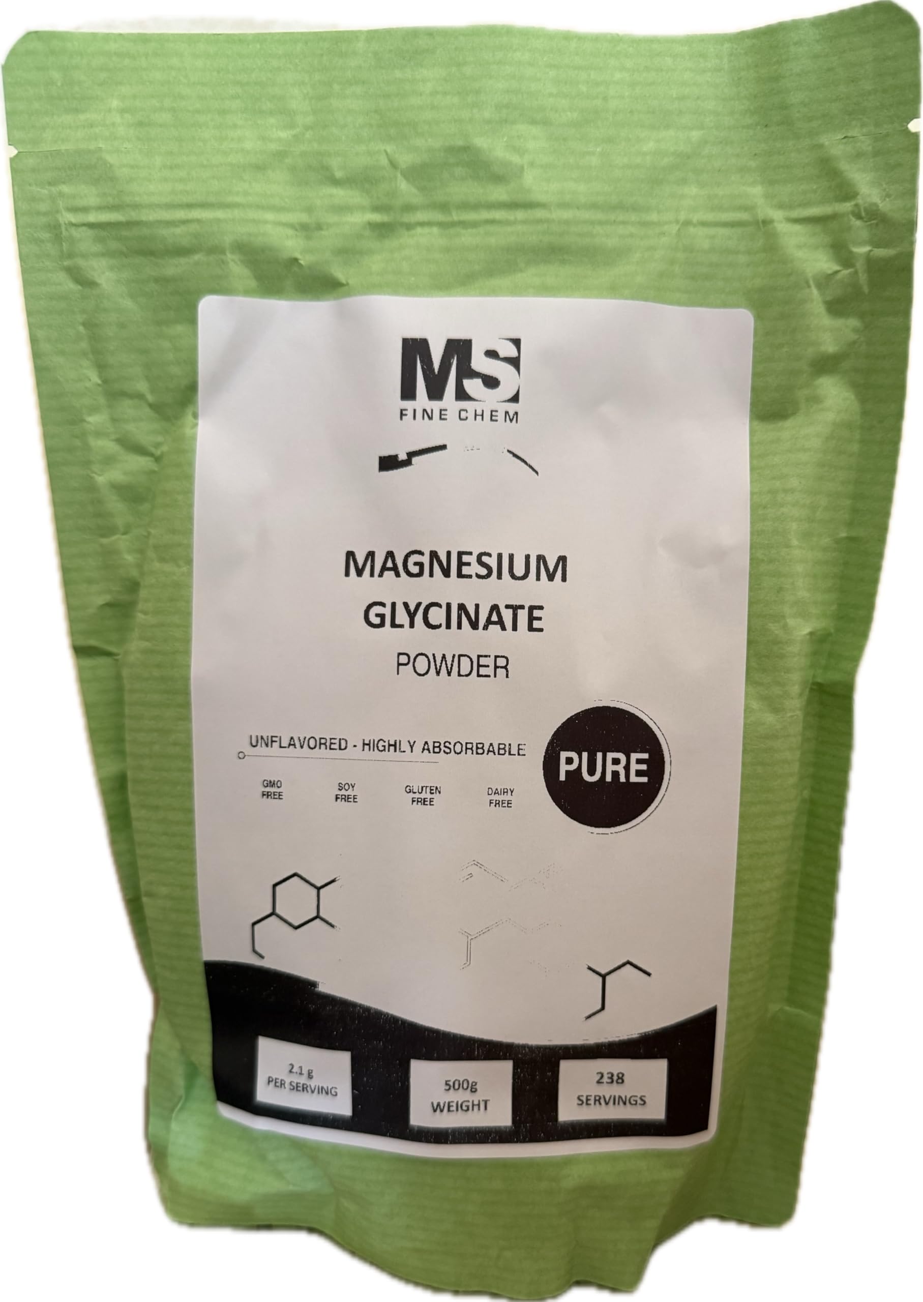 MS Finechem Magnesium Glycinate Powder 17.6 oz