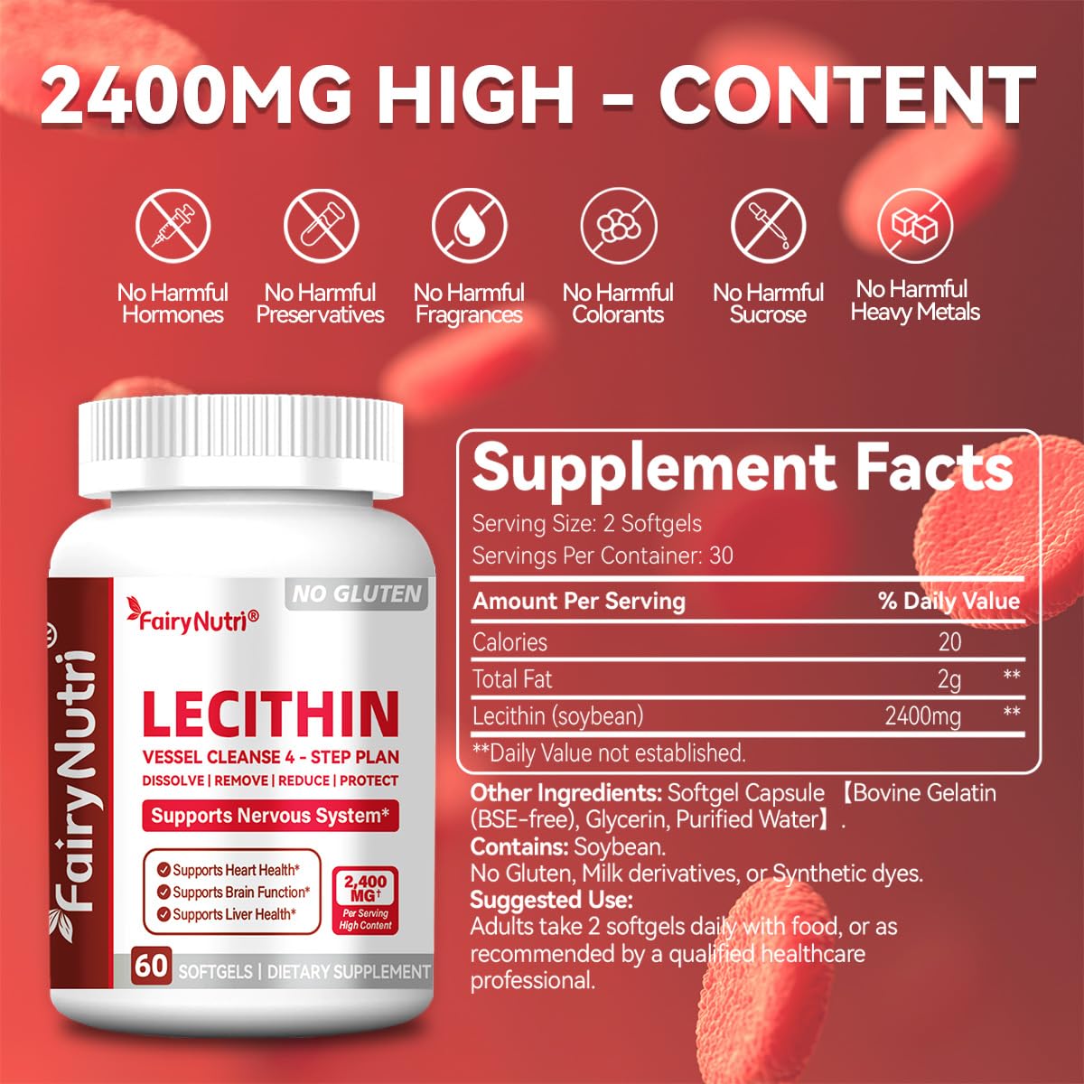 fairynutri Lecithin 2400mg Softgels 60