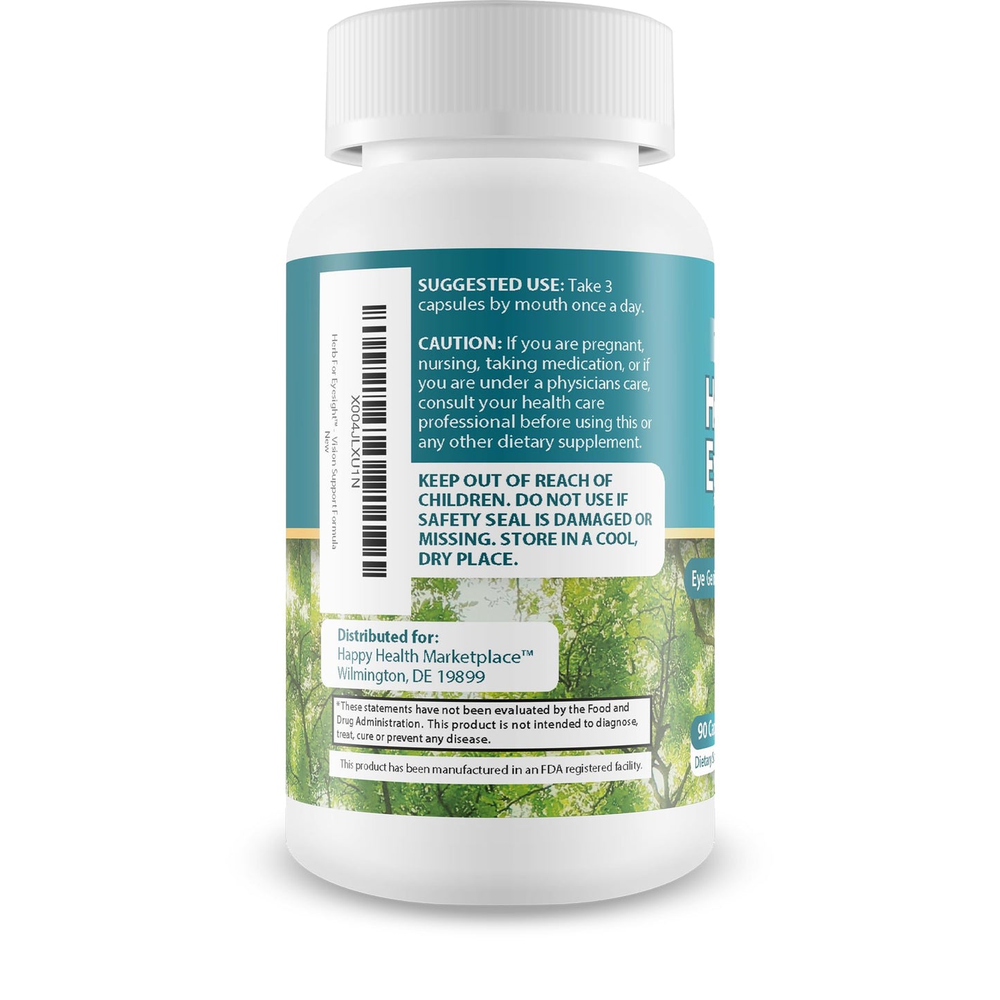 Happy Health Marketplace Vision Support Lutein Eye Health Capsule 90 Count