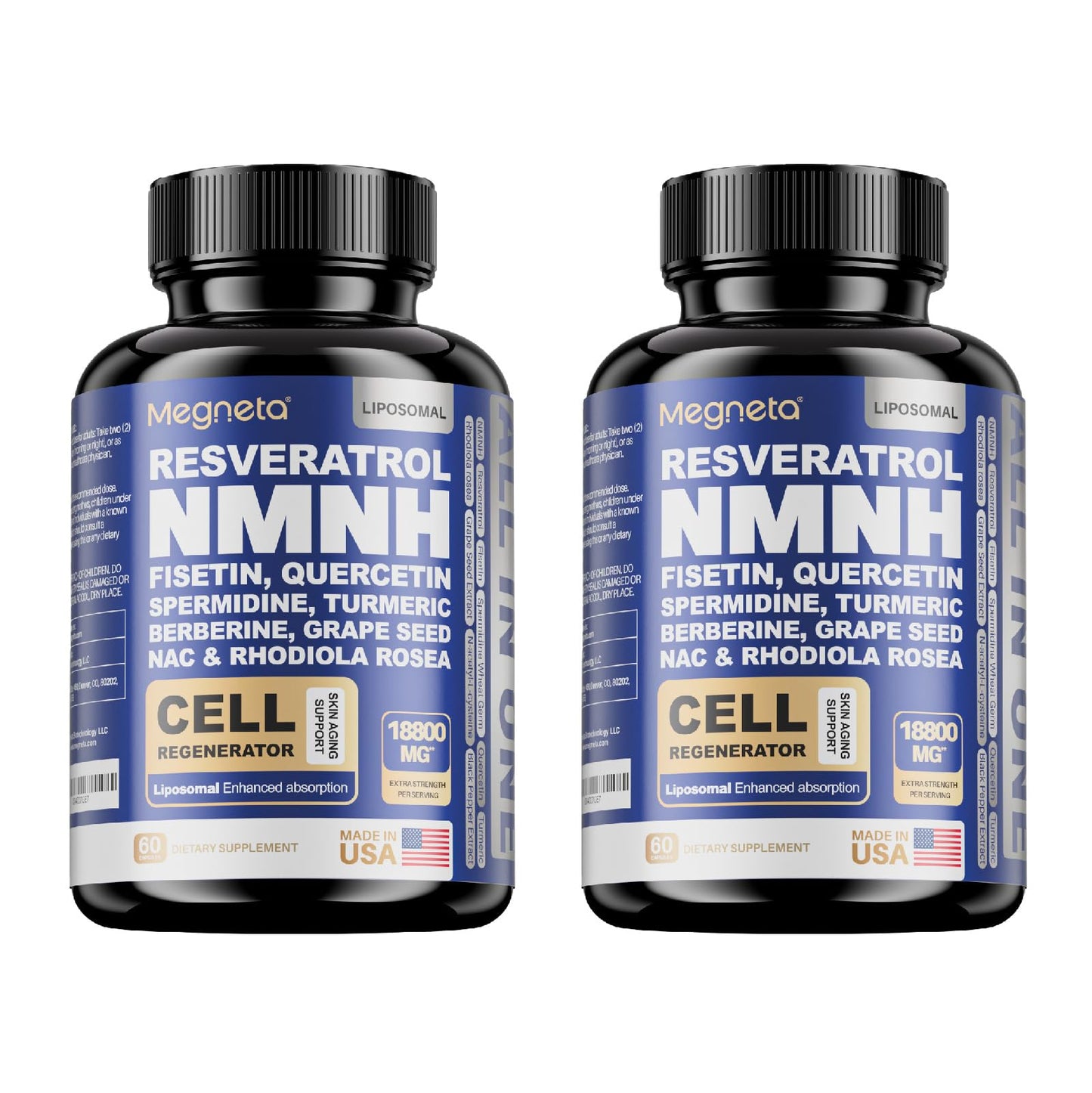 MEGNETA All in One NMNH Supplements Capsule 120 Count