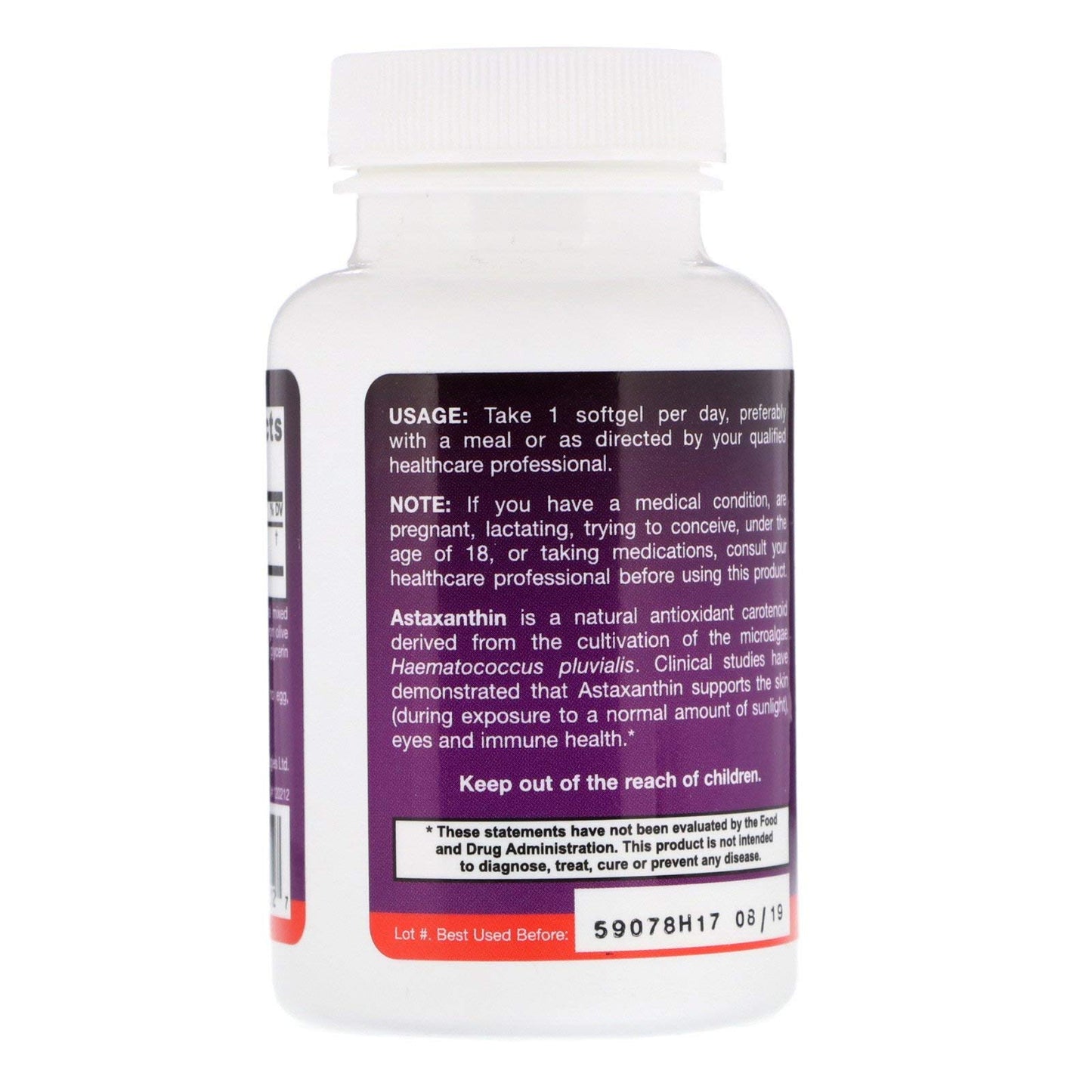 Jarrow Formulas Astaxanthin 12 mg Softgels 60 Count