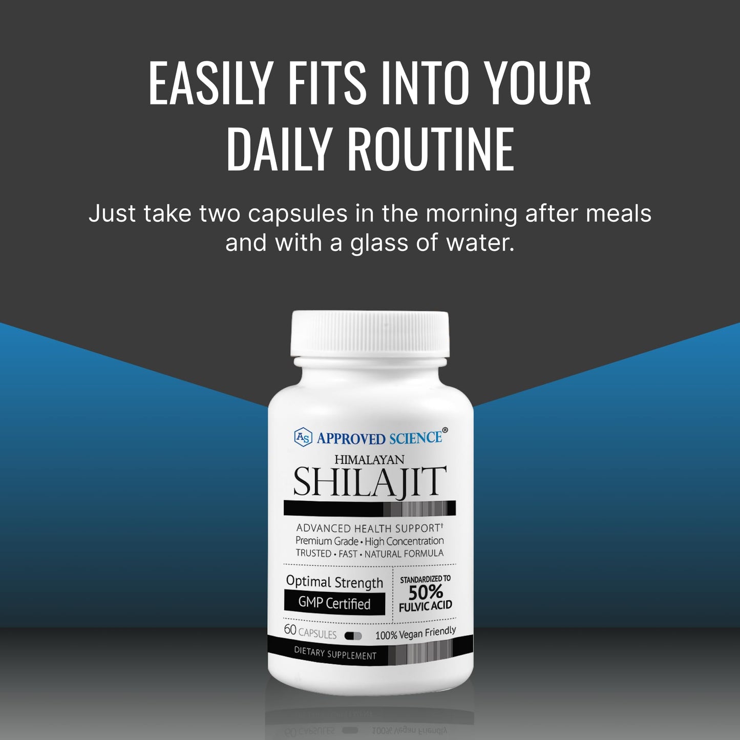 Approved Science Himalayan Shilajit 1000mg Serving, 50% Fulvic Acid, 30:1 Extract - High-Potency Shilajit Supplement - Third-Party Tested, 360 Capsules