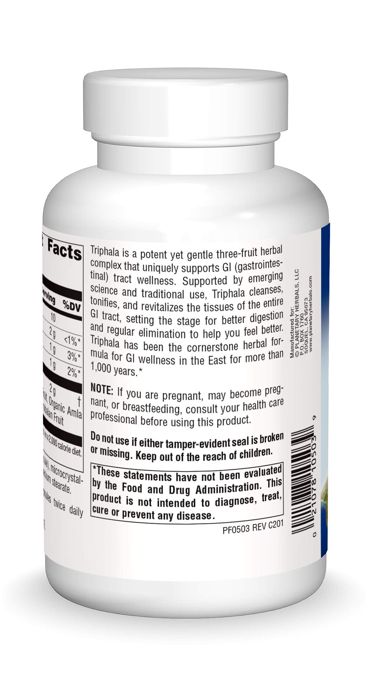 Planetary Herbals Triphala Internal Cleanser 500 mg Capsule, 180 Count