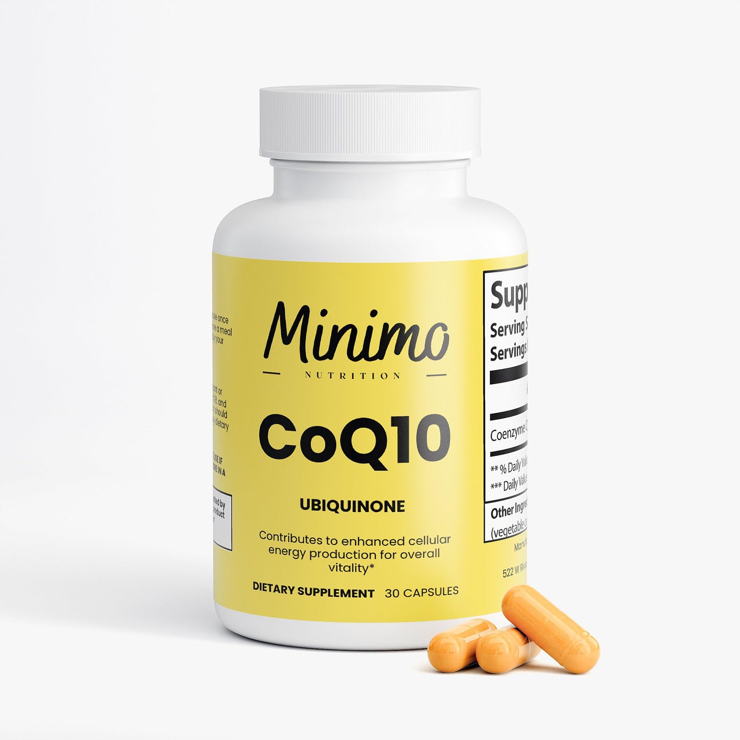 Minimo Nutrition CoQ10 Ubiquinone 200mg 30 Capsules