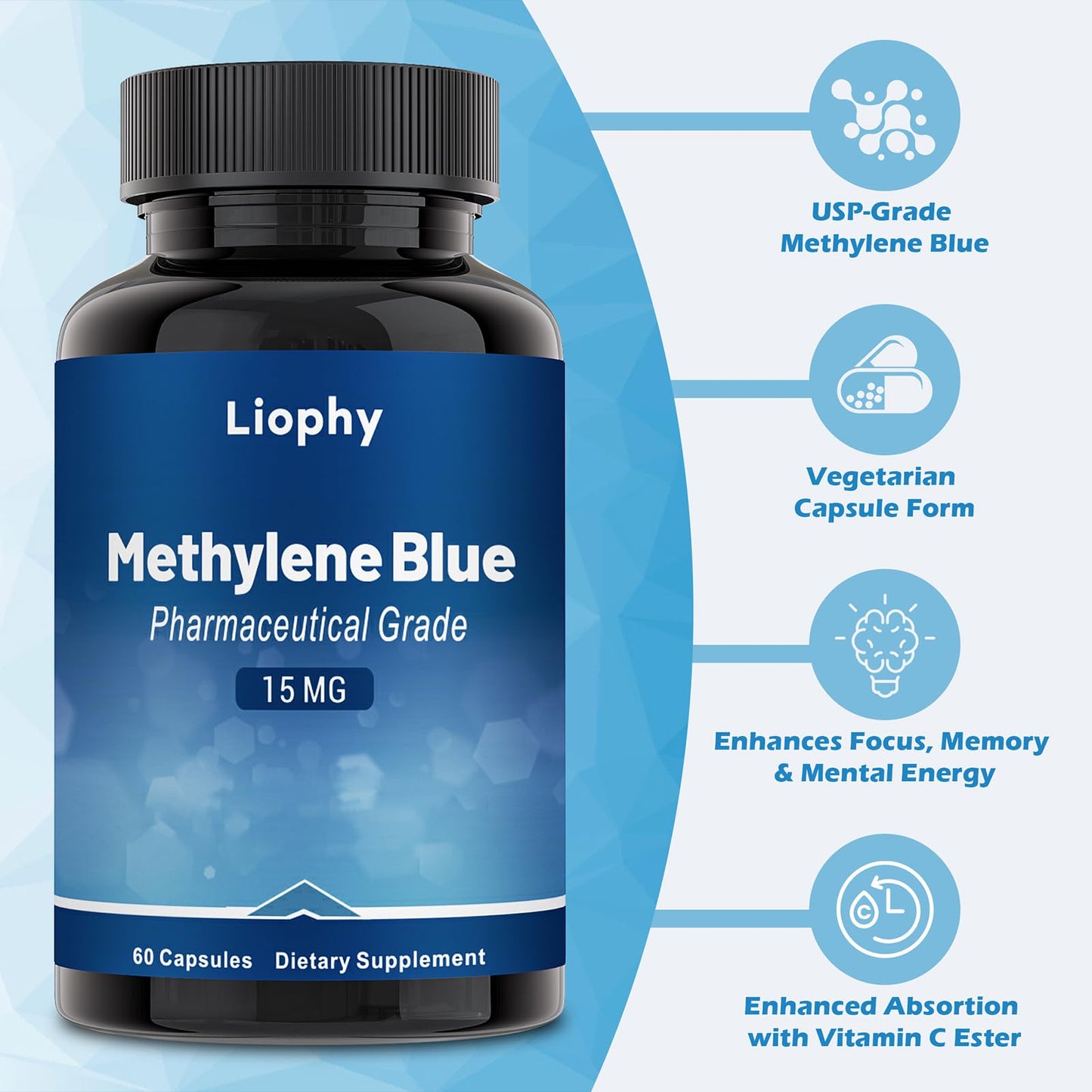 Liophy Methylene Blue Capsules, 60 Count