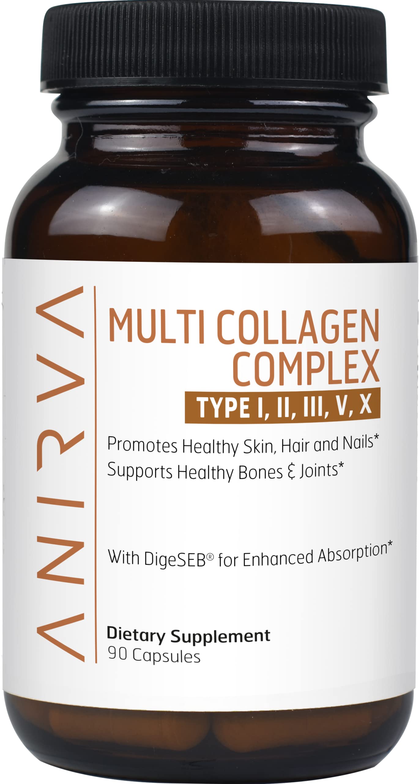 ANIRVA Multi Collagen Complex Type I, II, III, V, X Capsules 90 Count