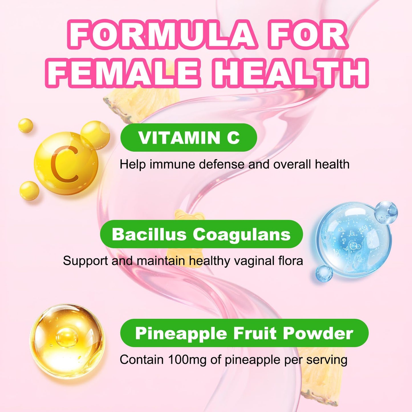 Sijigood Premium Feminine Balance Gummies for Women Sugar Free, 120 Gummies