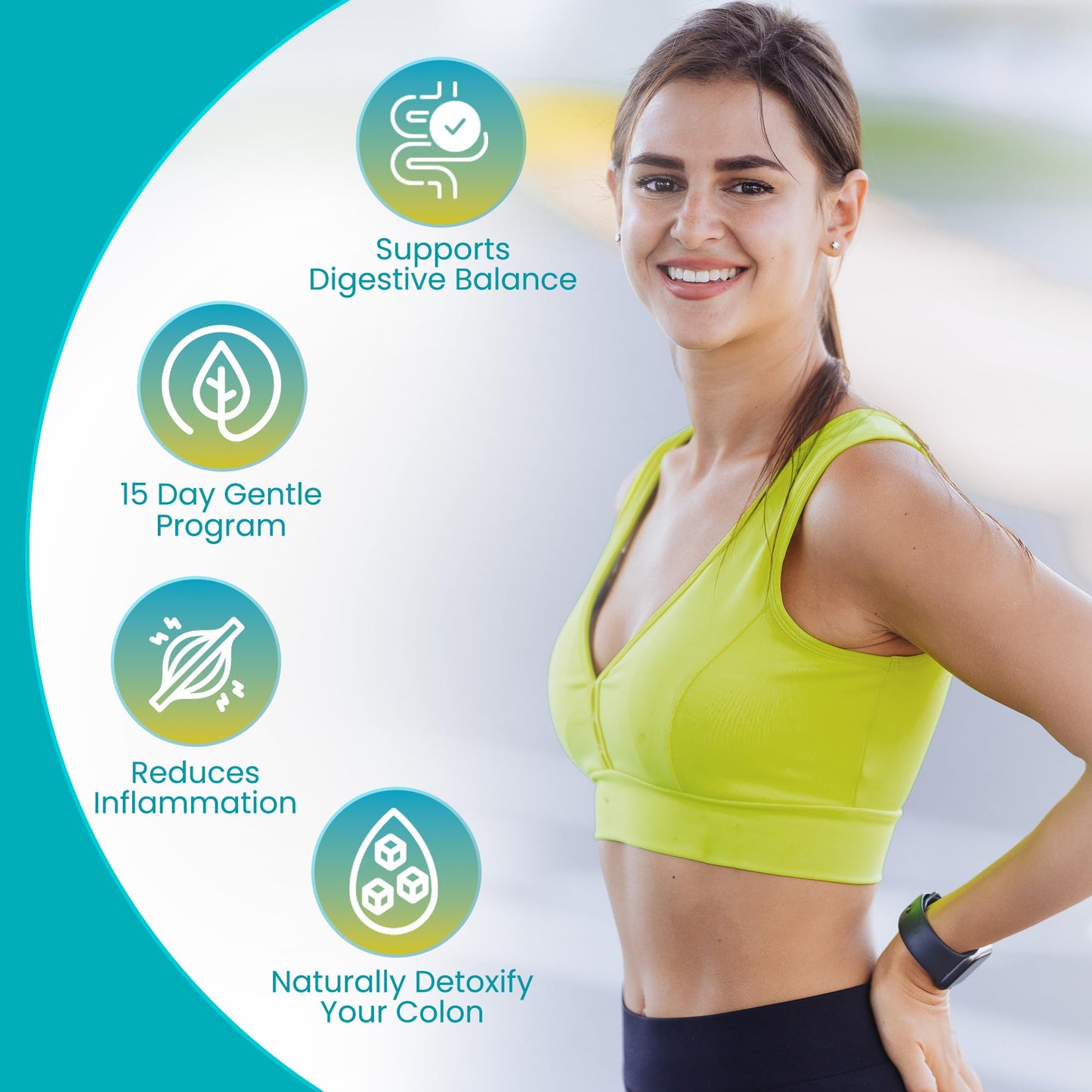 Healthogenics Medi Cleanse Gut Support Supplement – Herbal Fiber Blend Capsule, 30 Count